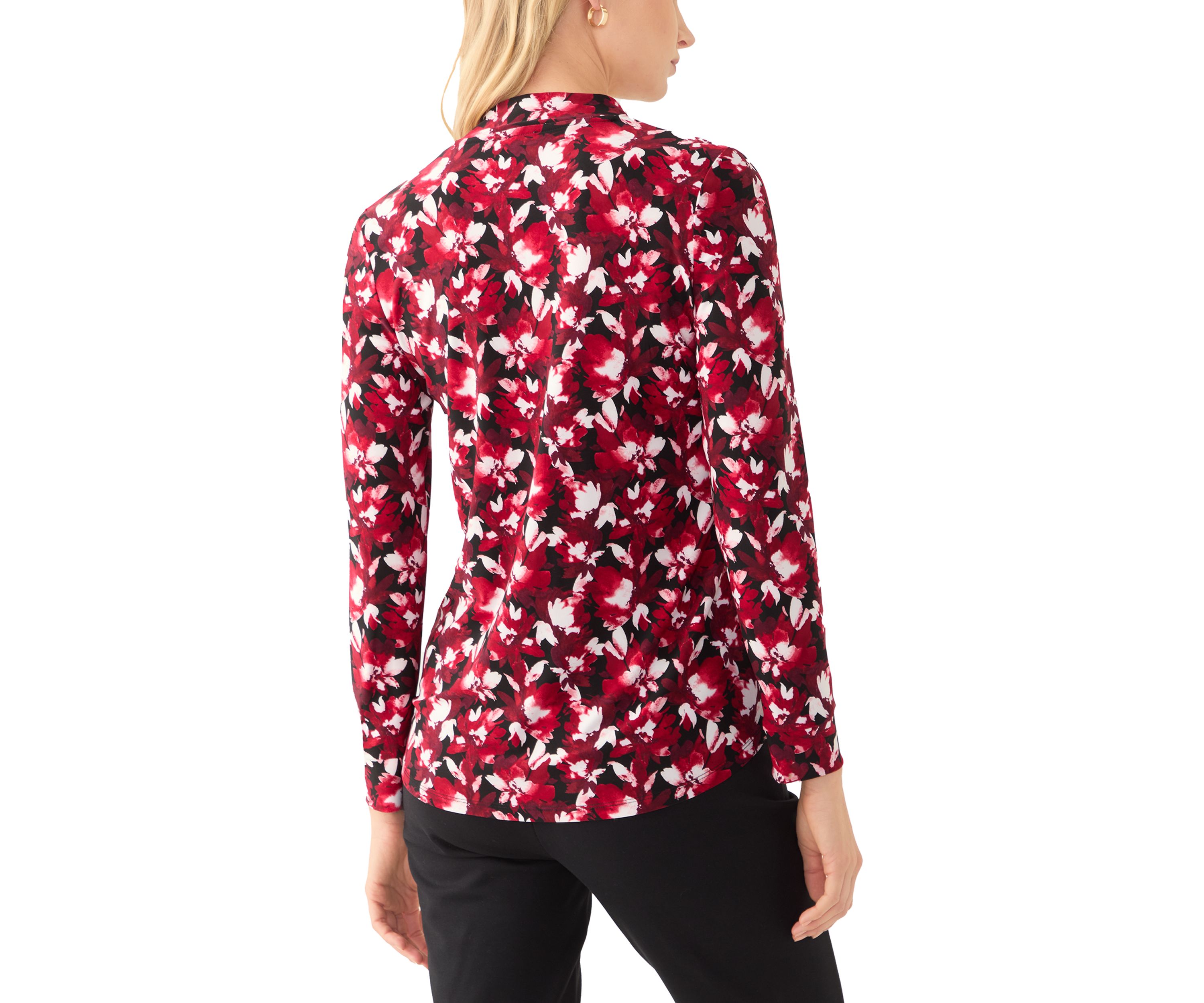 Womens Printed V-Neck Top