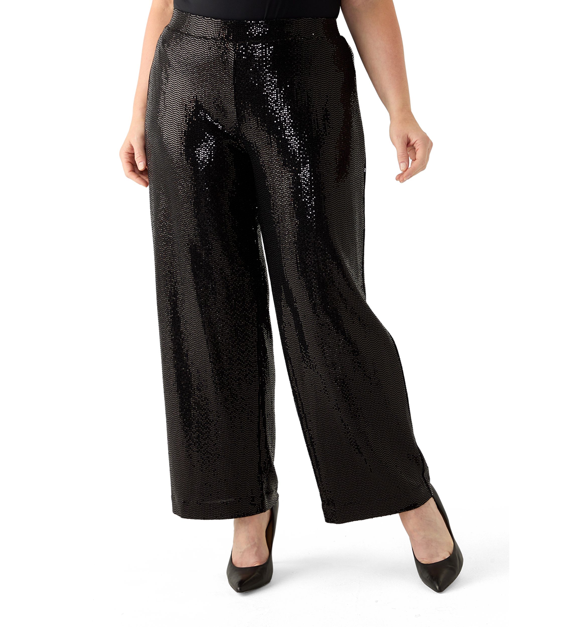 Plus Size Pull On Shine Dot Trousers