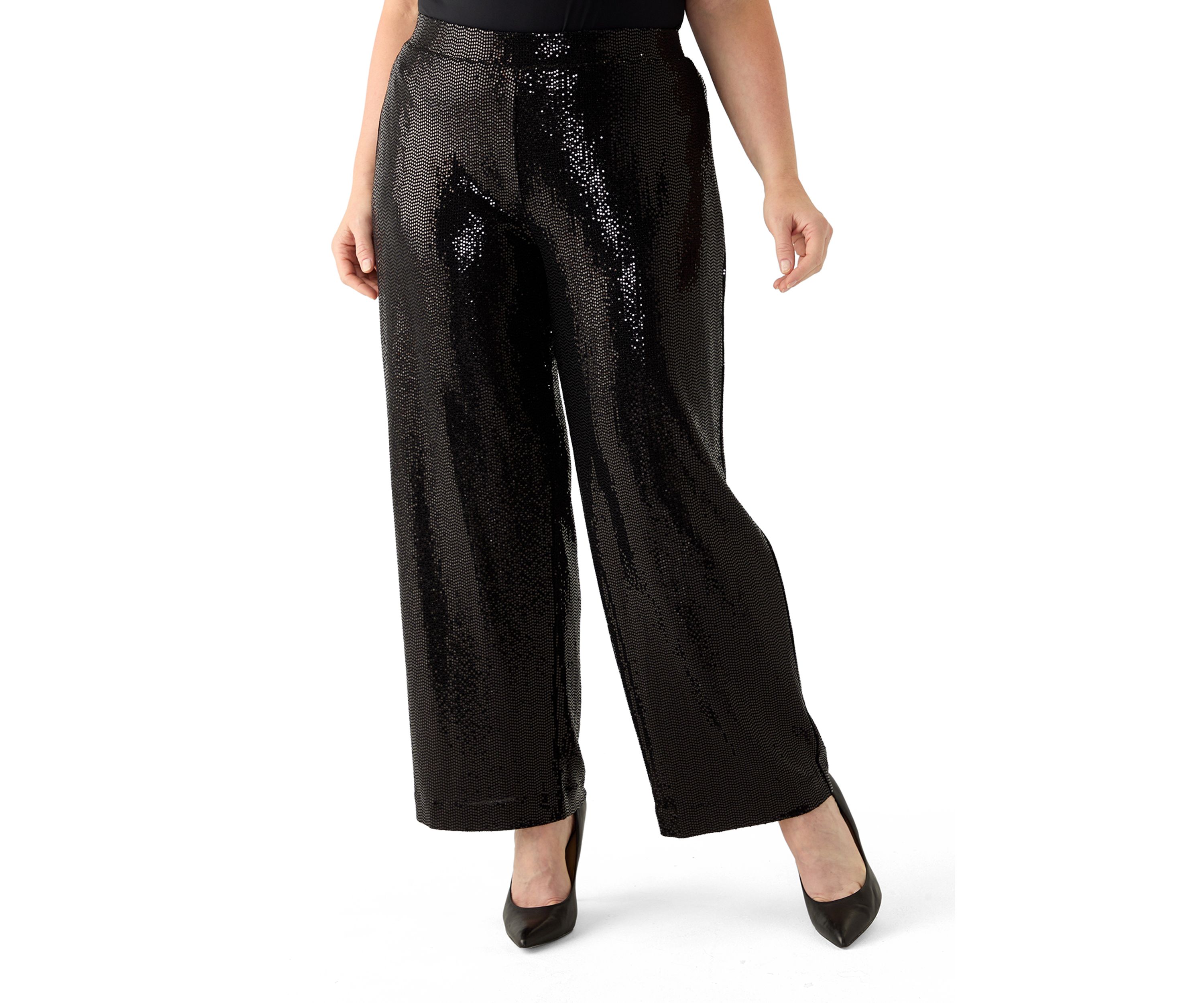 Plus Size Pull On Shine Dot Trousers