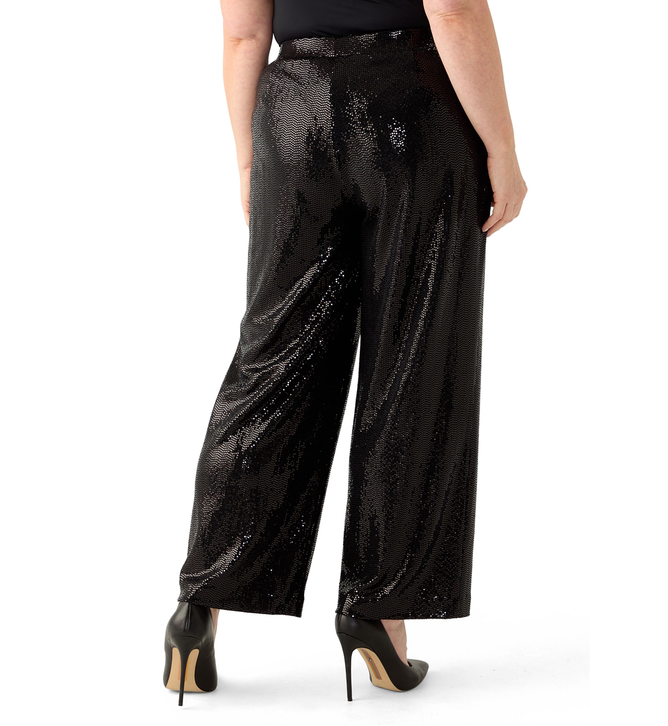 Plus Size Pull On Shine Dot Trousers