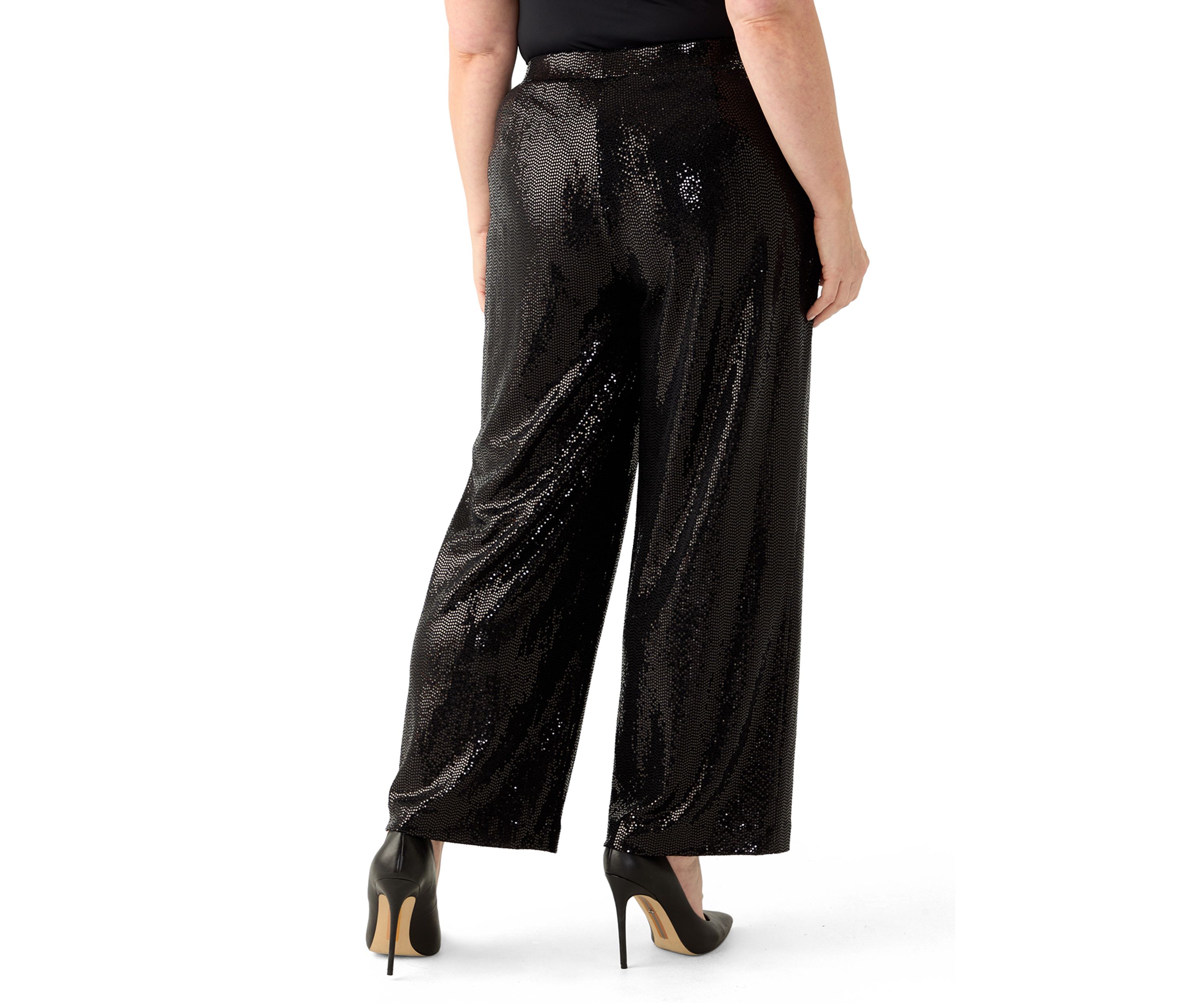 Plus Size Pull On Shine Dot Trousers