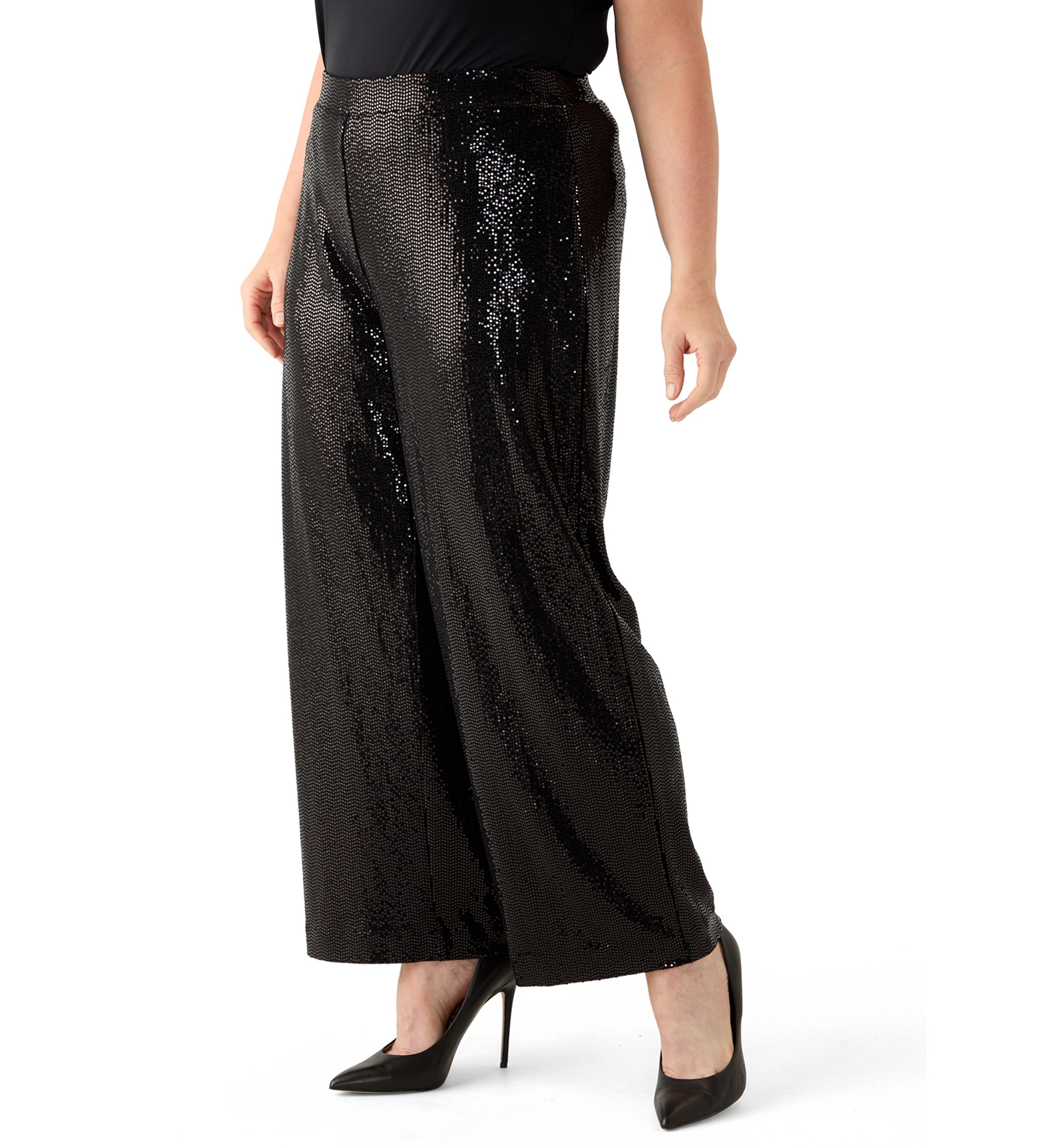 Plus Size Pull On Shine Dot Trousers
