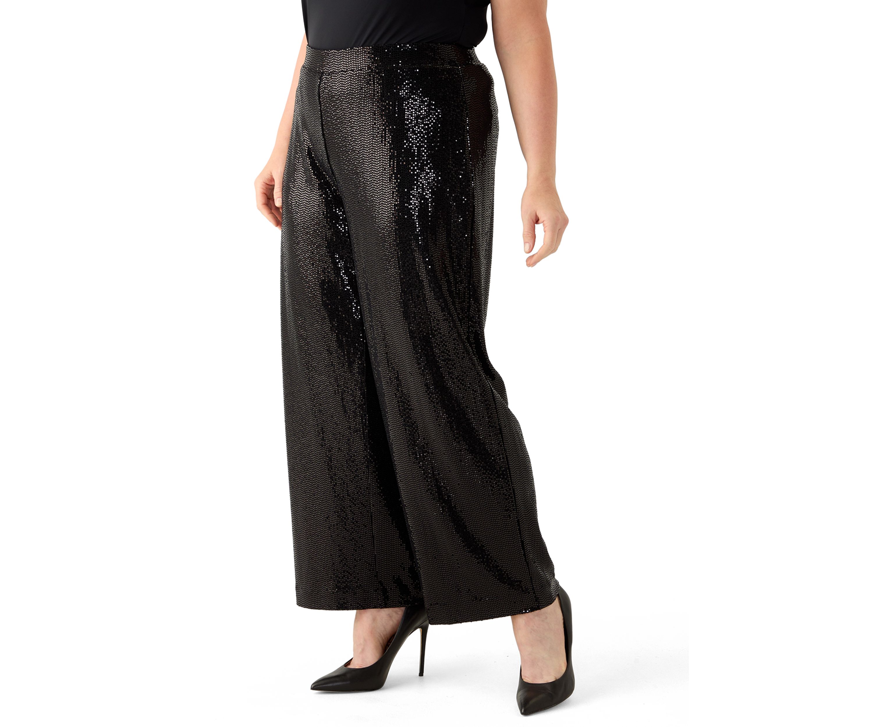 Plus Size Pull On Shine Dot Trousers