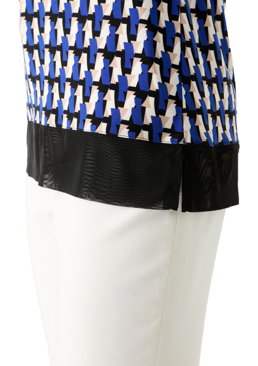Womens 3/4 Sleeve Geometric Print Tunic Top 