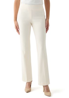 AK Anne Klein Women's Pull On Cool Crepe Pants, White, Large