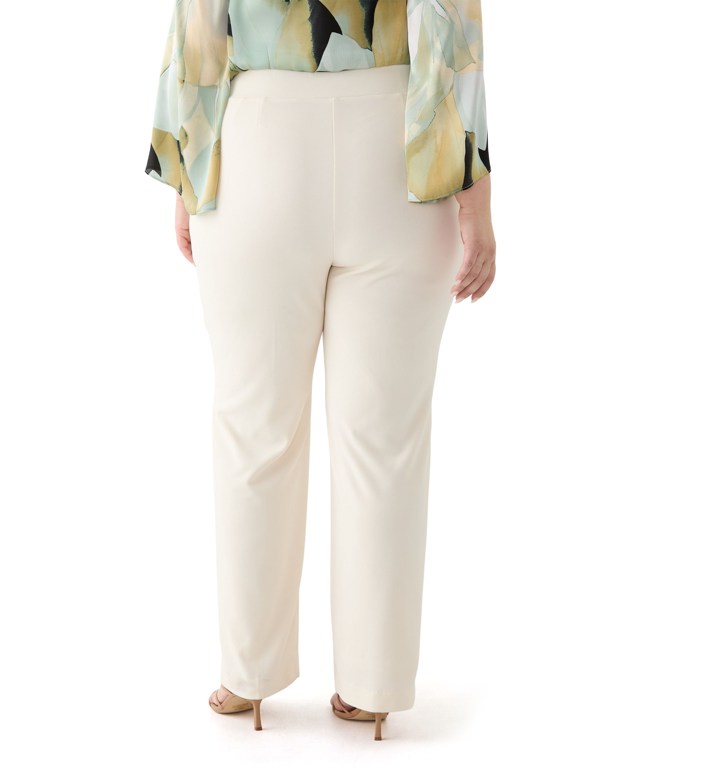 Plus Size Pull On Slash Pocket Cool Crepe Trouser Pants