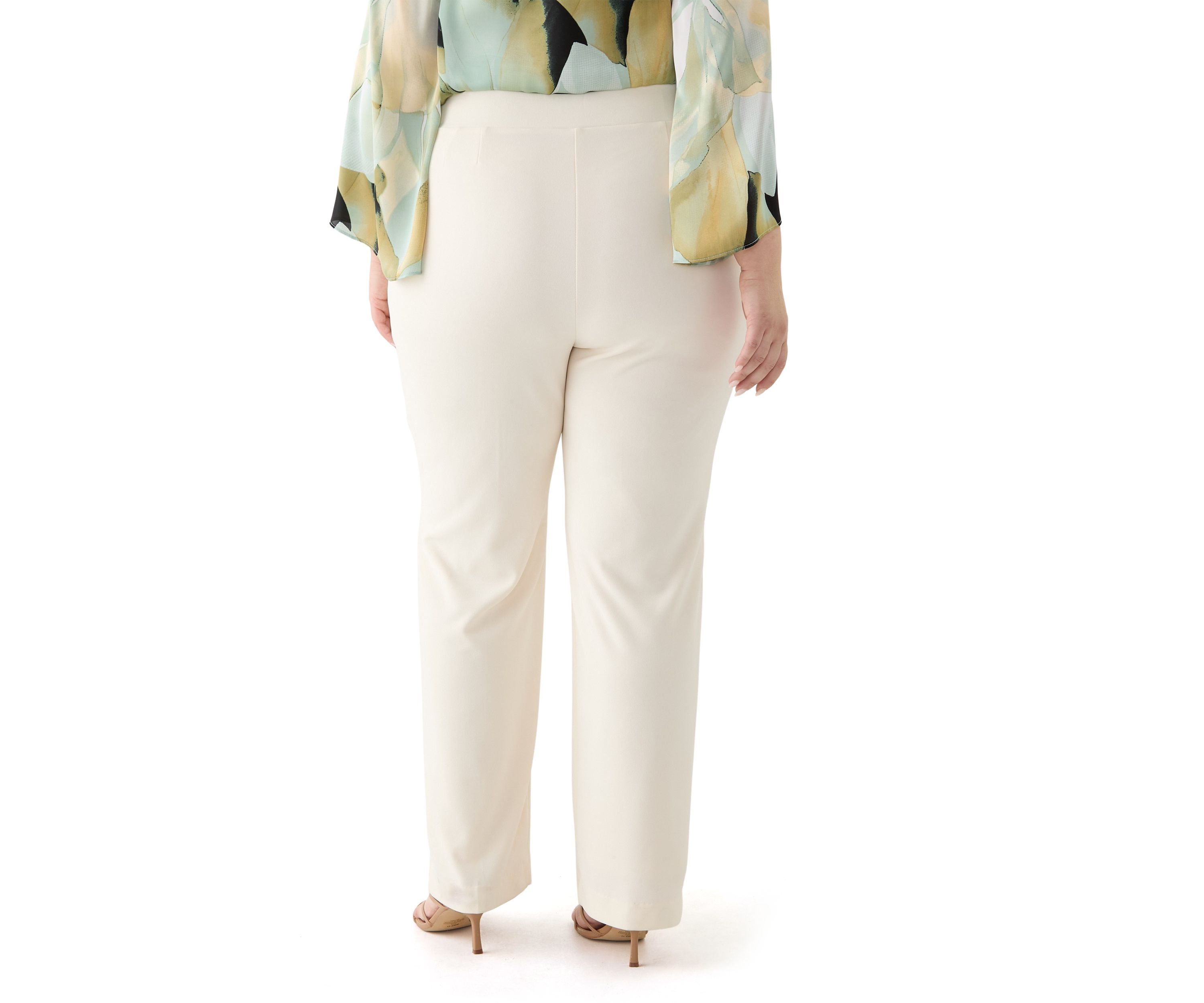 Plus Size Pull On Slash Pocket Cool Crepe Trouser Pants