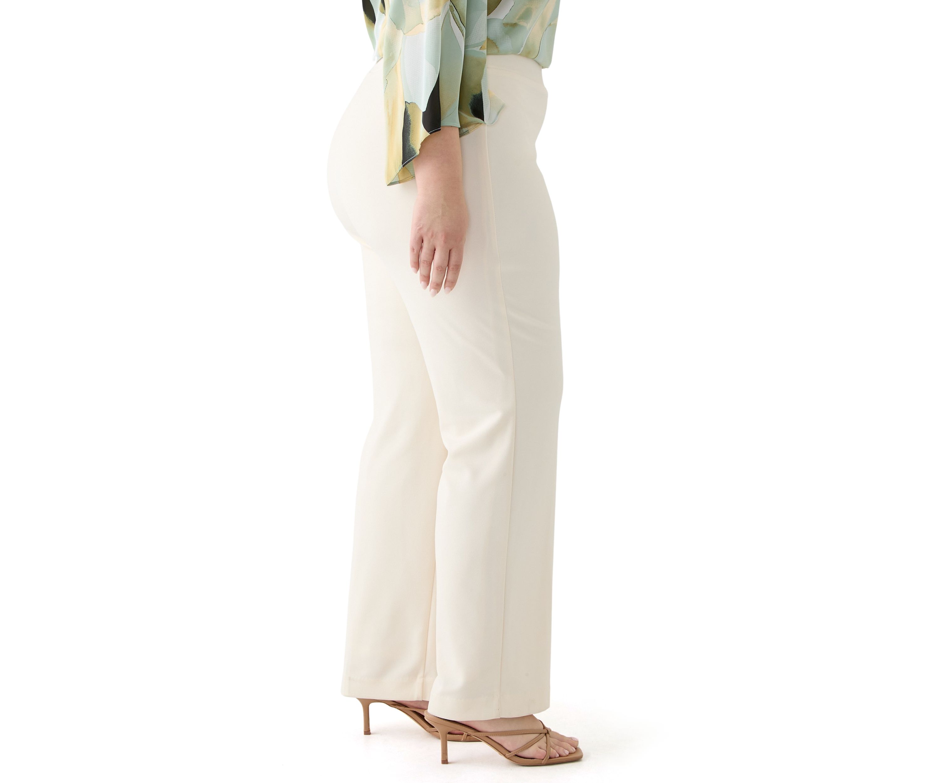 Plus Size Pull On Slash Pocket Cool Crepe Trouser Pants