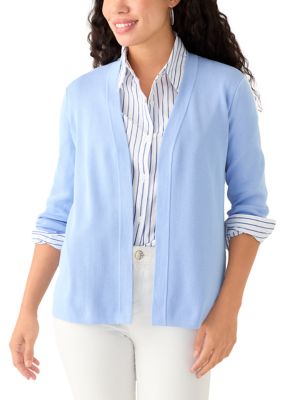 AK Anne Klein Women's Petite Newport Kissing Front Cardigan