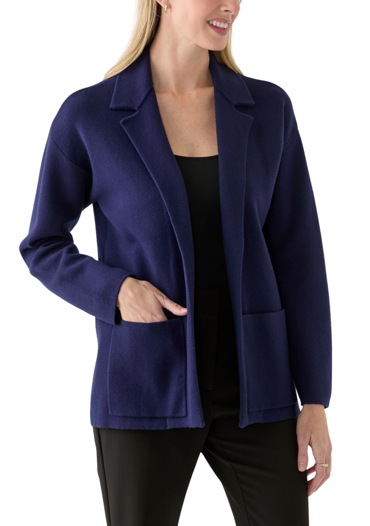 Womens Long Sleeve Sweater Blazer 