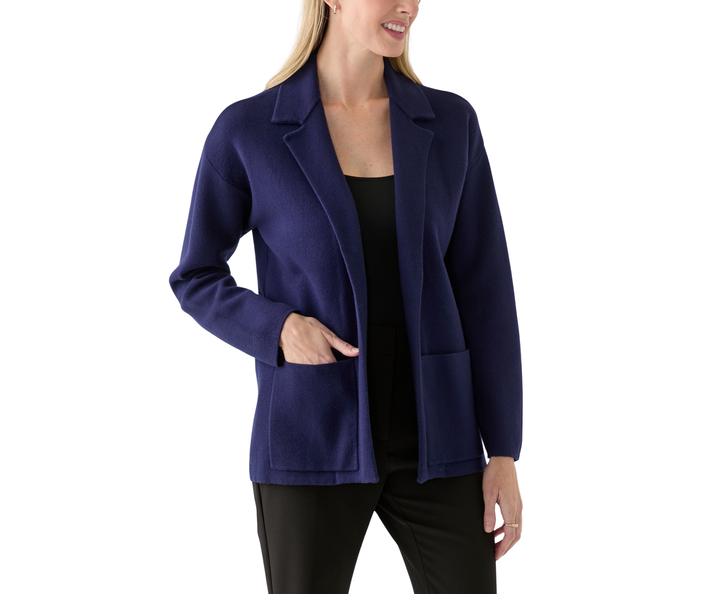 Womens Long Sleeve Sweater Blazer 