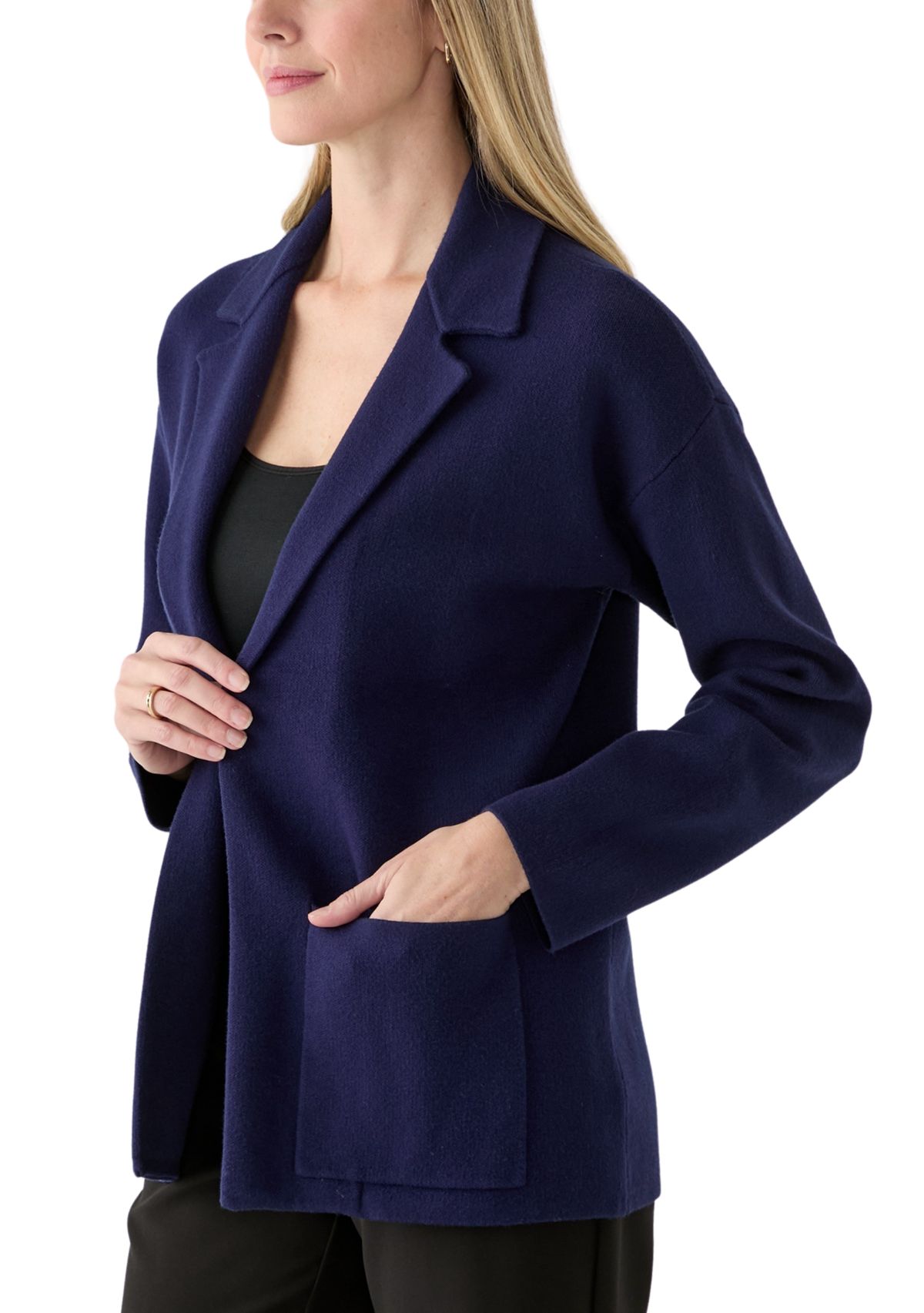 Womens Long Sleeve Sweater Blazer 