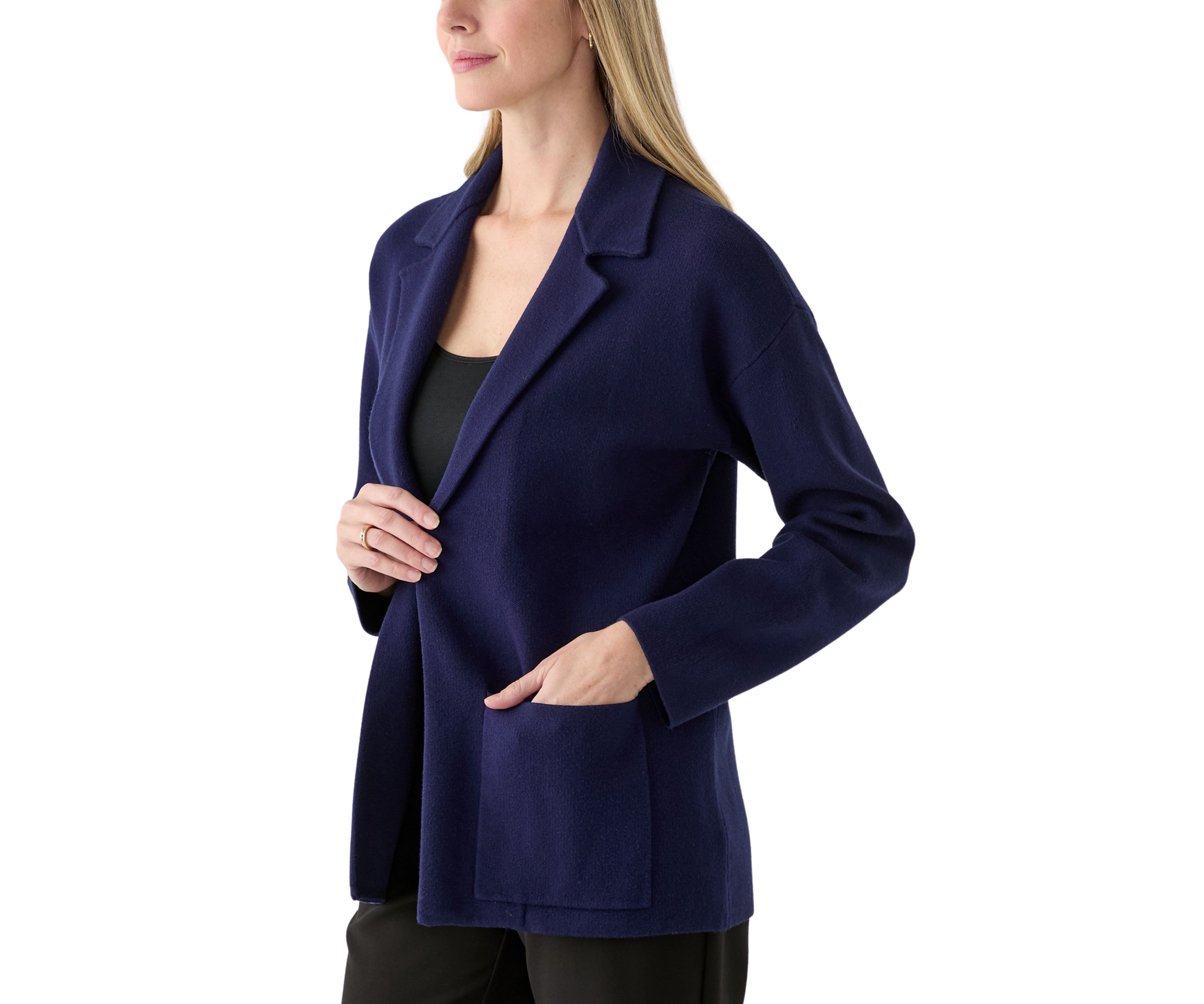 Womens Long Sleeve Sweater Blazer 
