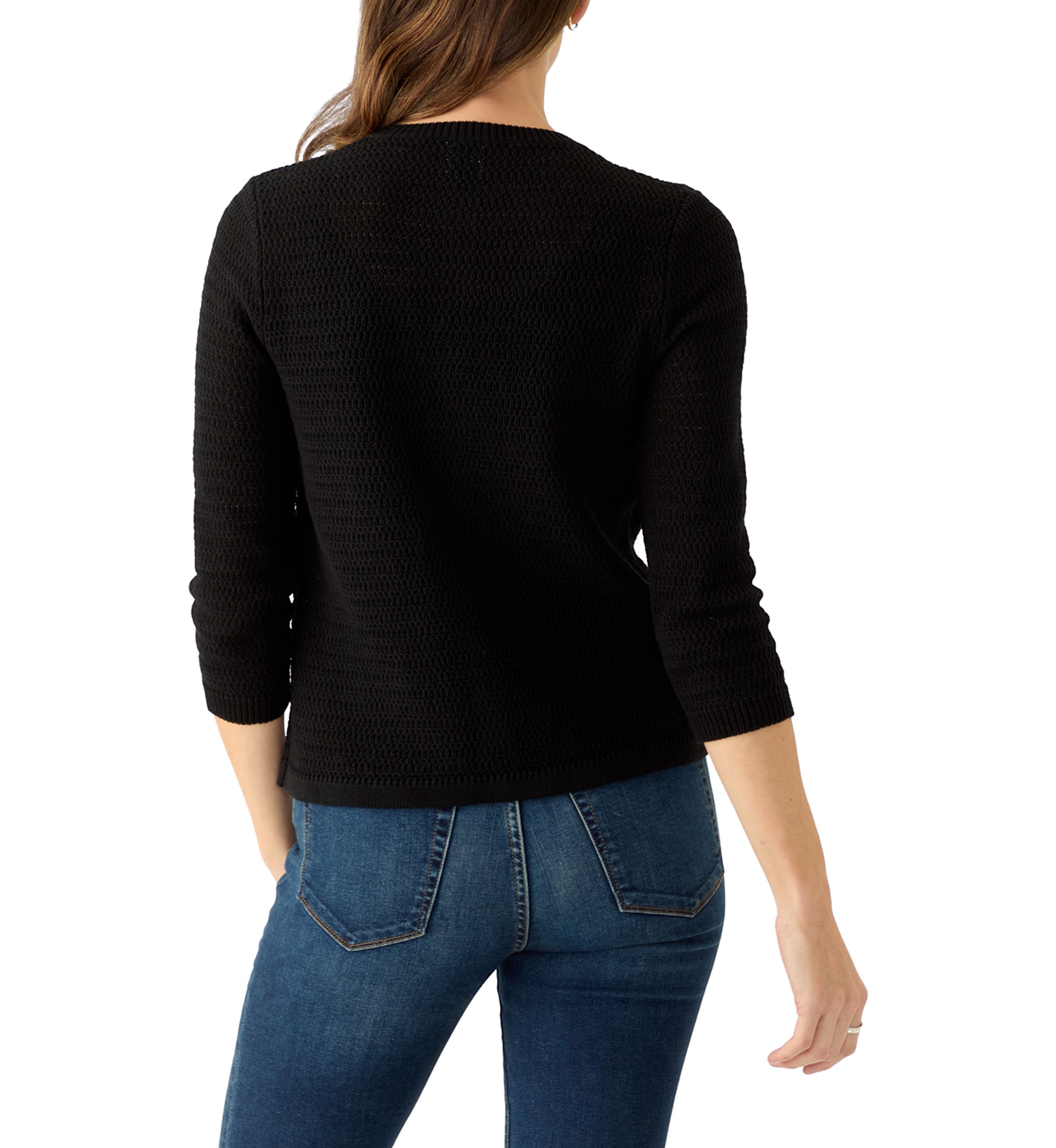 Womens 3/4 Sleeve Stitched Cardigan