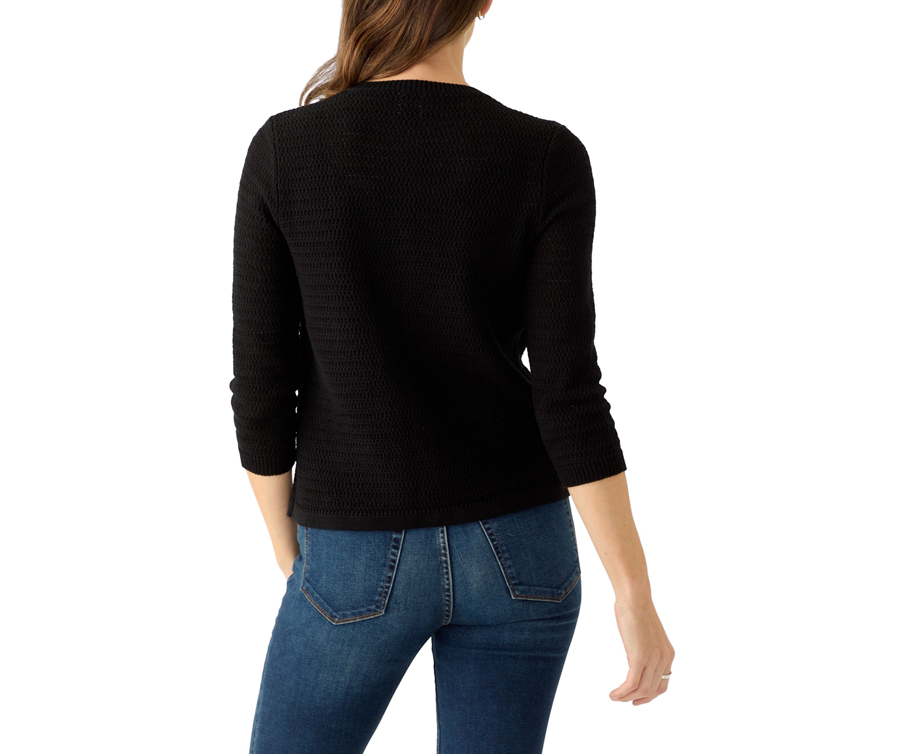 Womens 3/4 Sleeve Stitched Cardigan