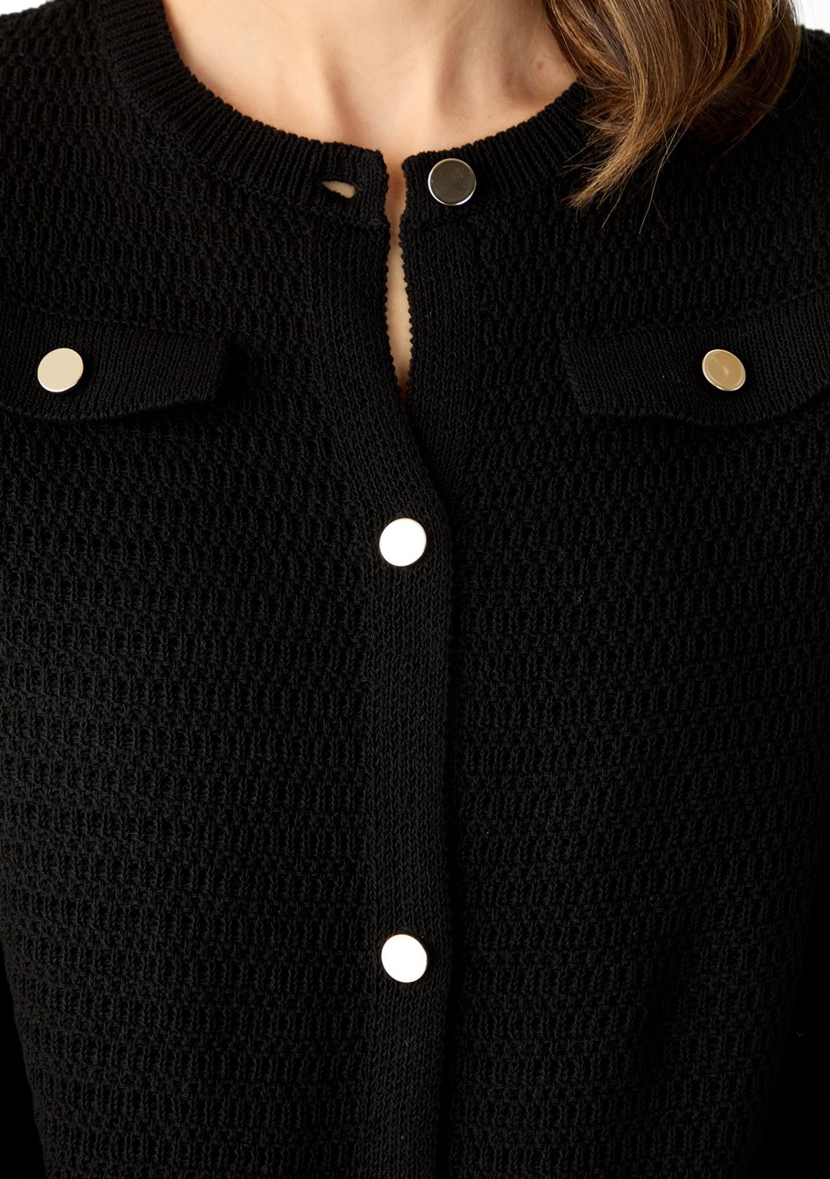 Womens 3/4 Sleeve Stitched Cardigan