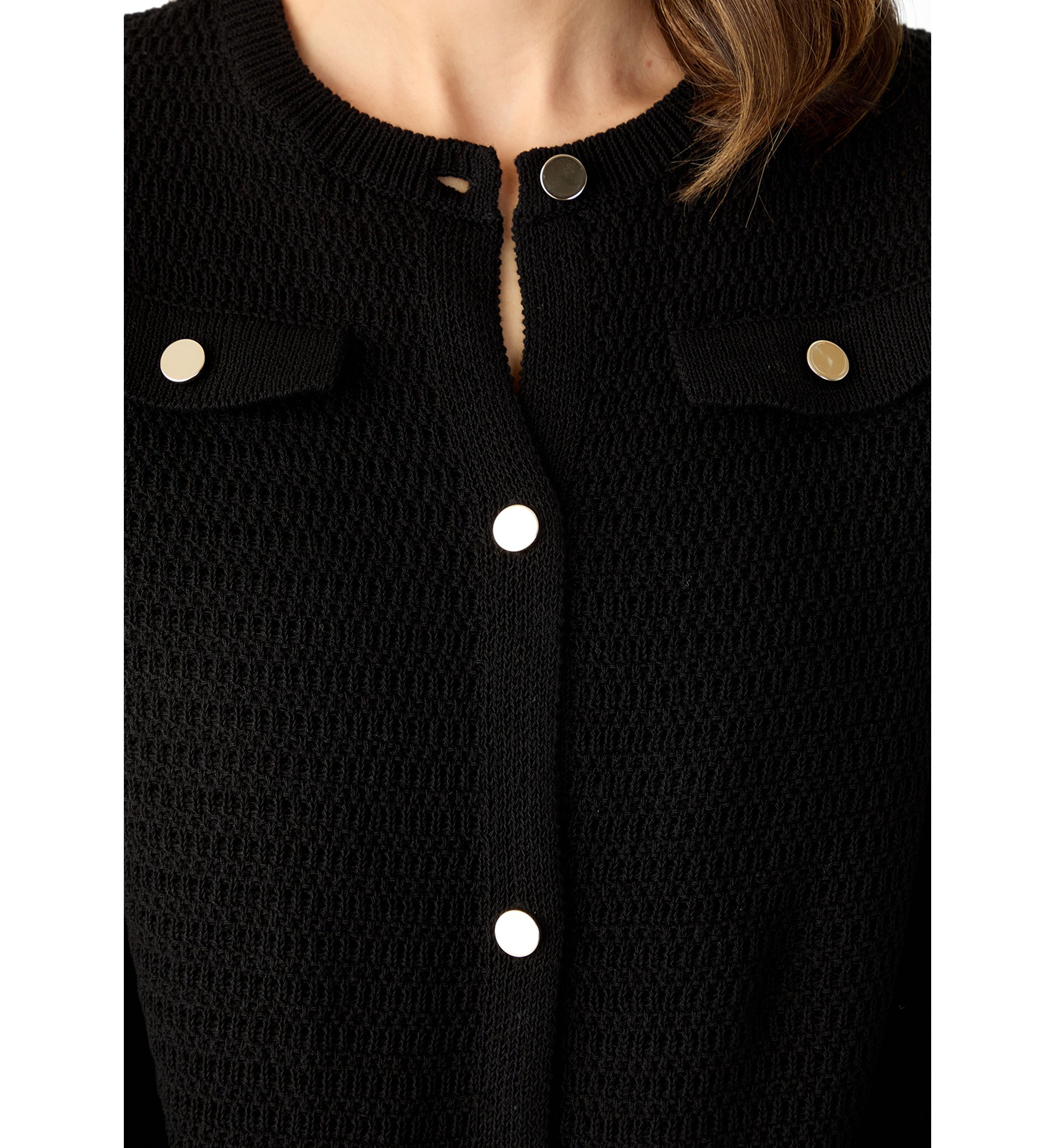 Womens 3/4 Sleeve Stitched Cardigan
