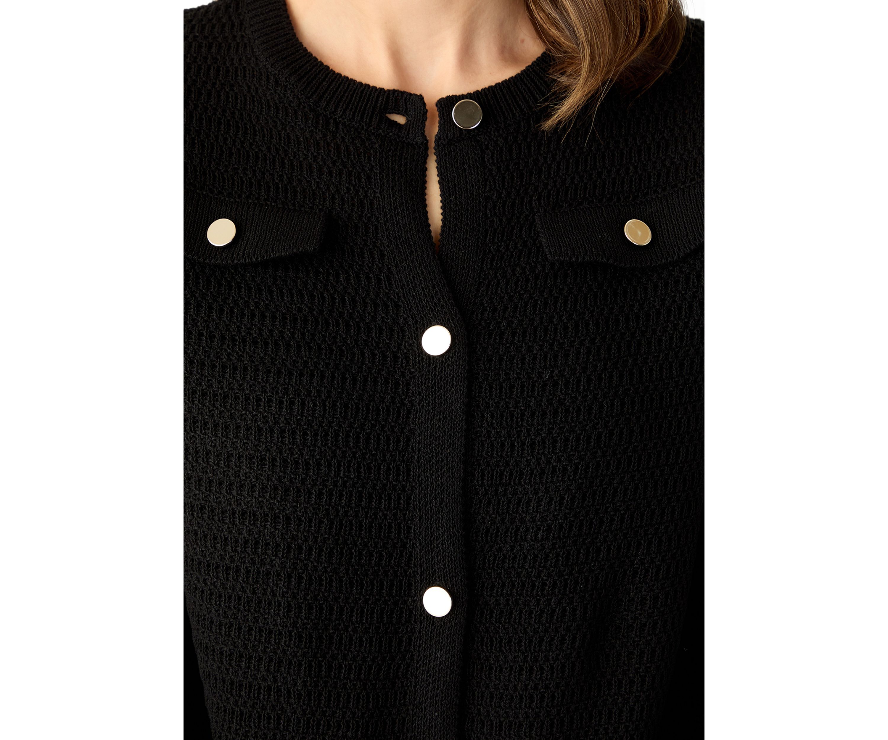 Womens 3/4 Sleeve Stitched Cardigan