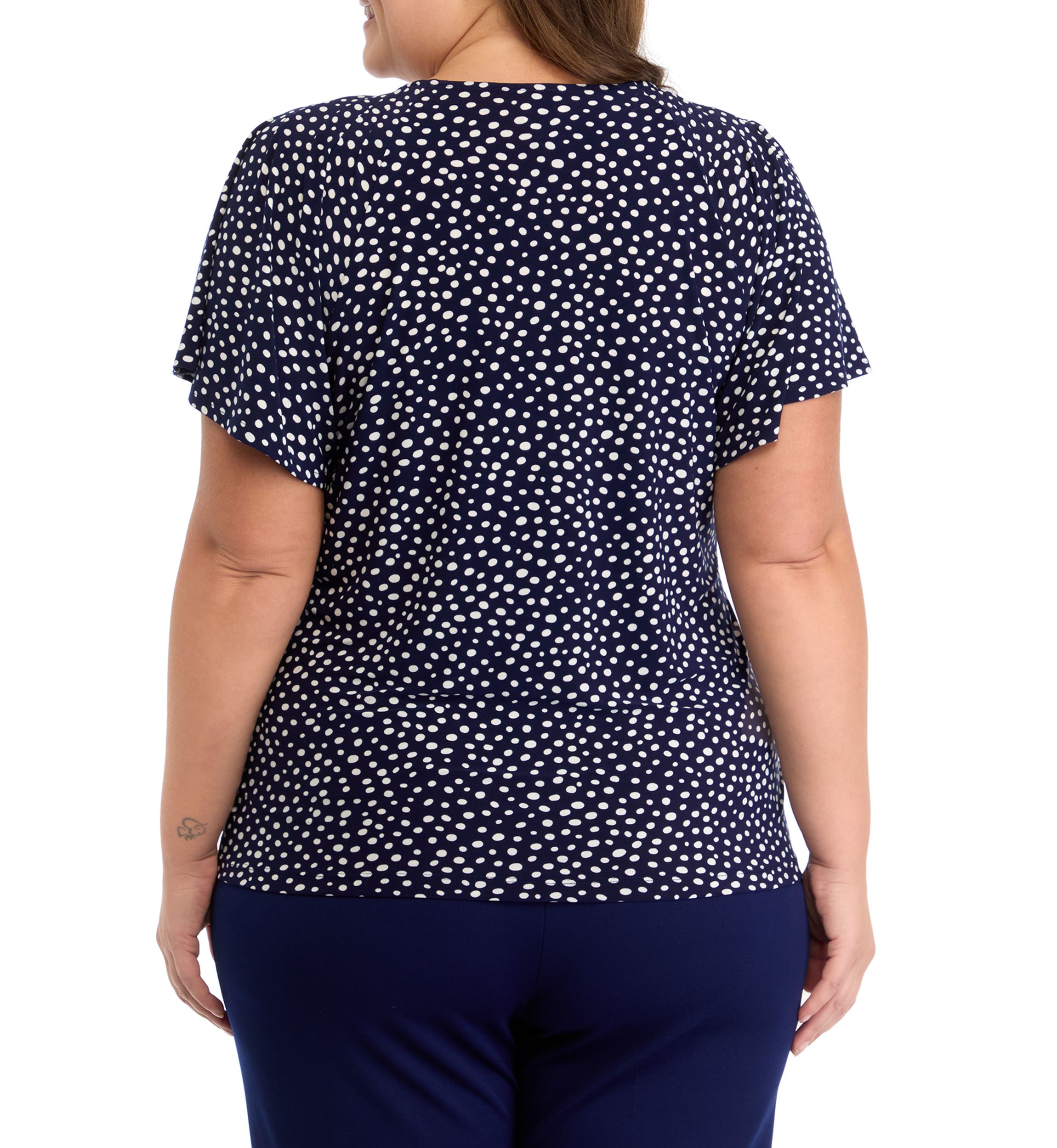 Plus Size Short Sleeve Pleated Top