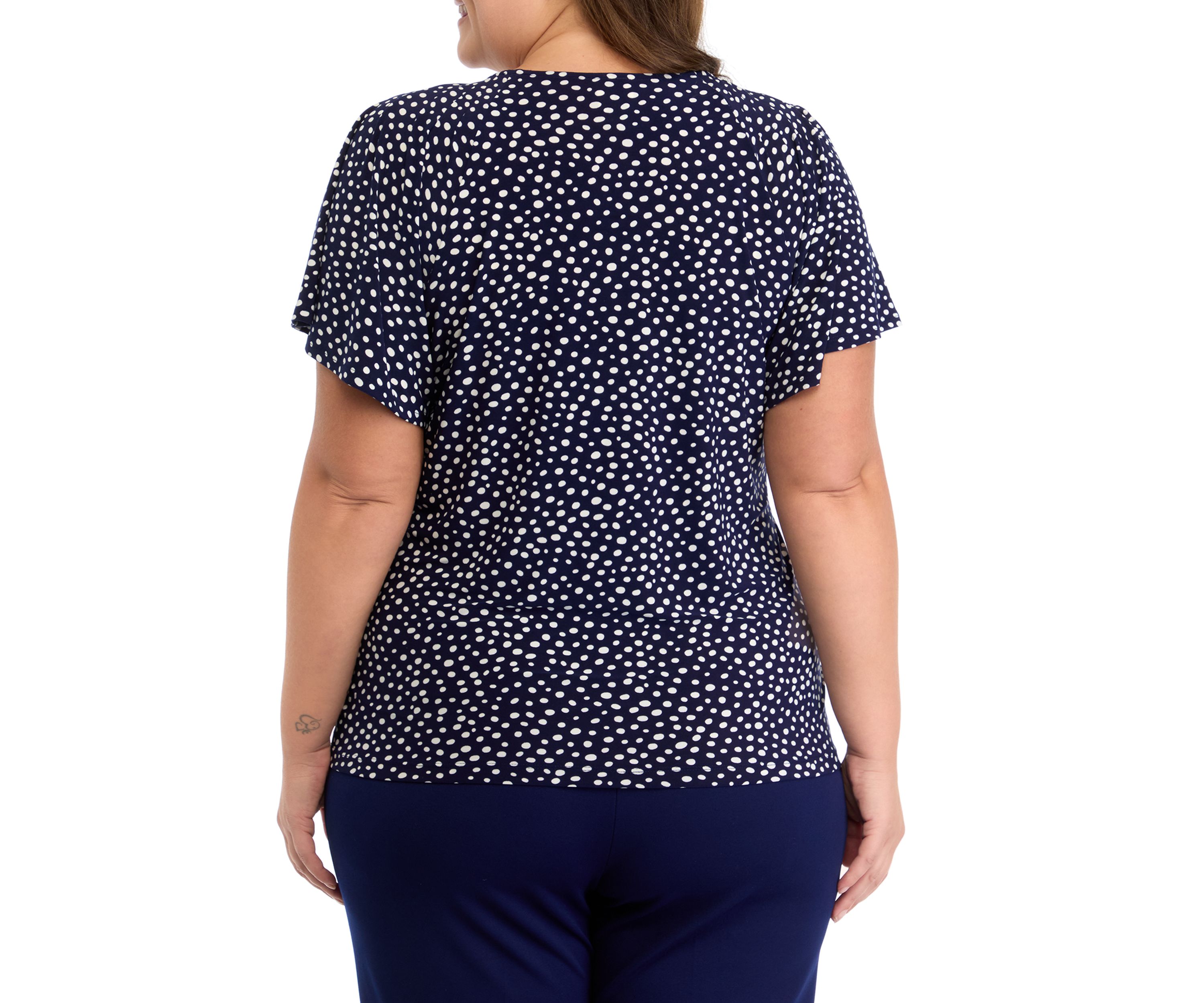 Plus Size Short Sleeve Pleated Top