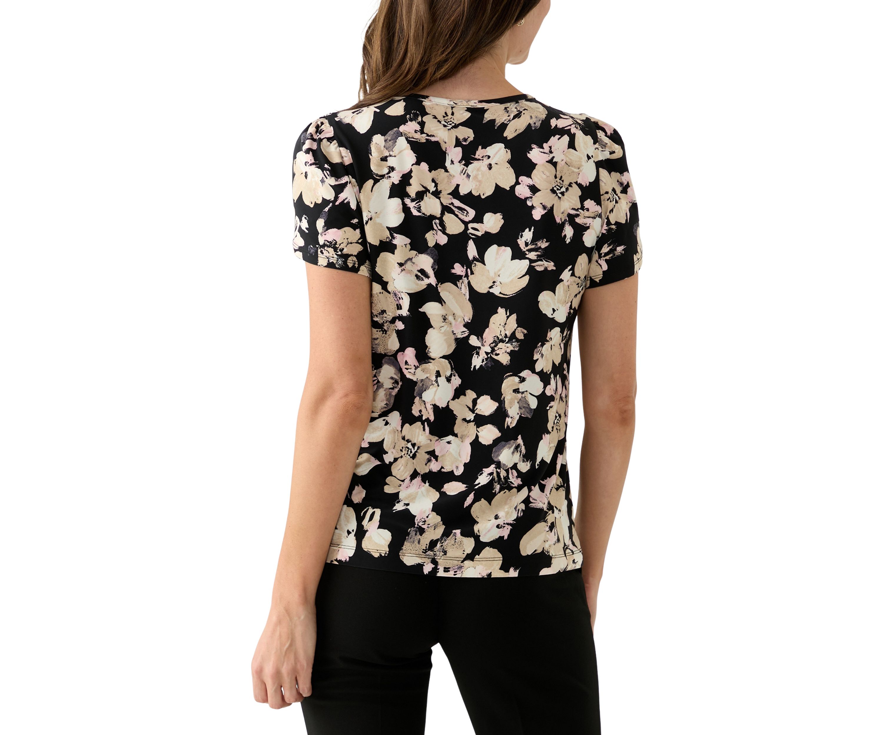 Womens Tulip Sleeve Printed Top