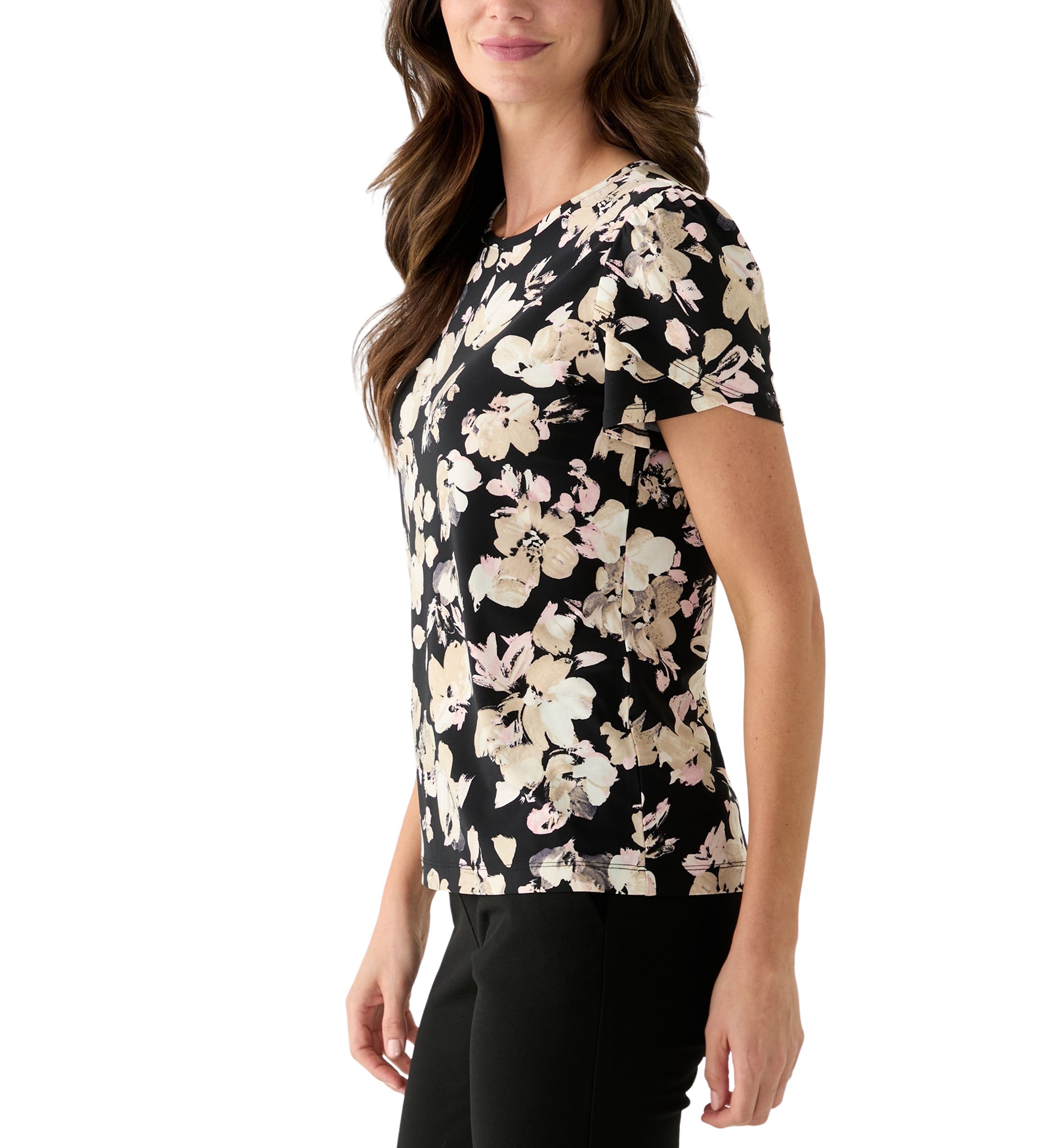 Womens Tulip Sleeve Printed Top
