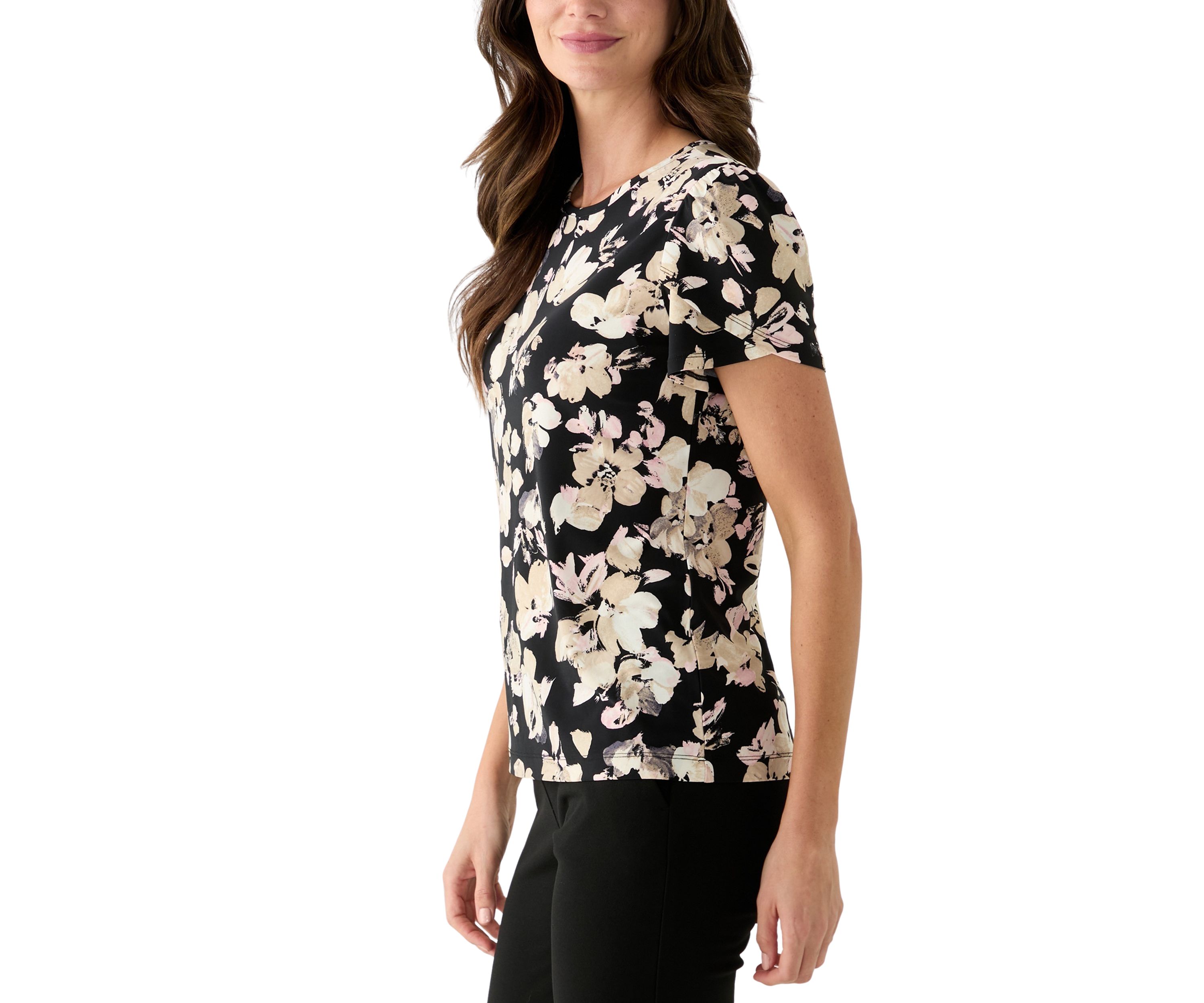 Womens Tulip Sleeve Printed Top