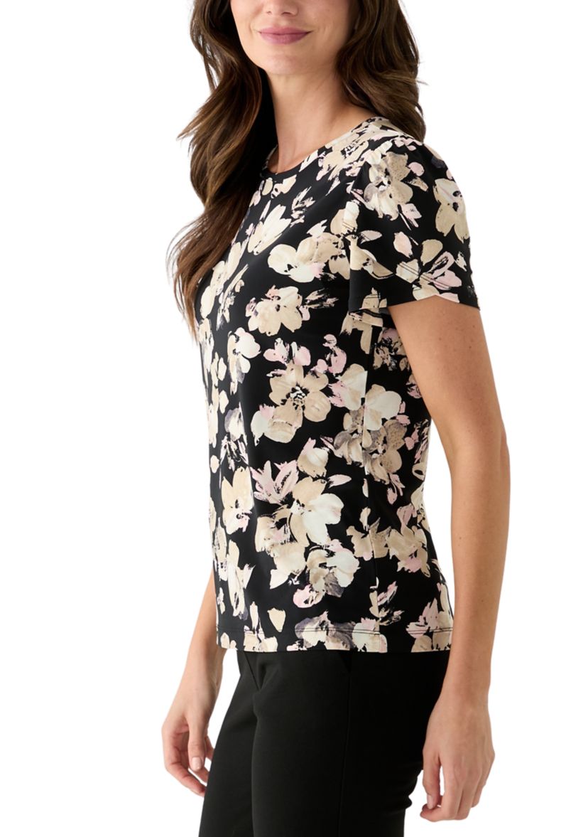 Womens Tulip Sleeve Printed Top