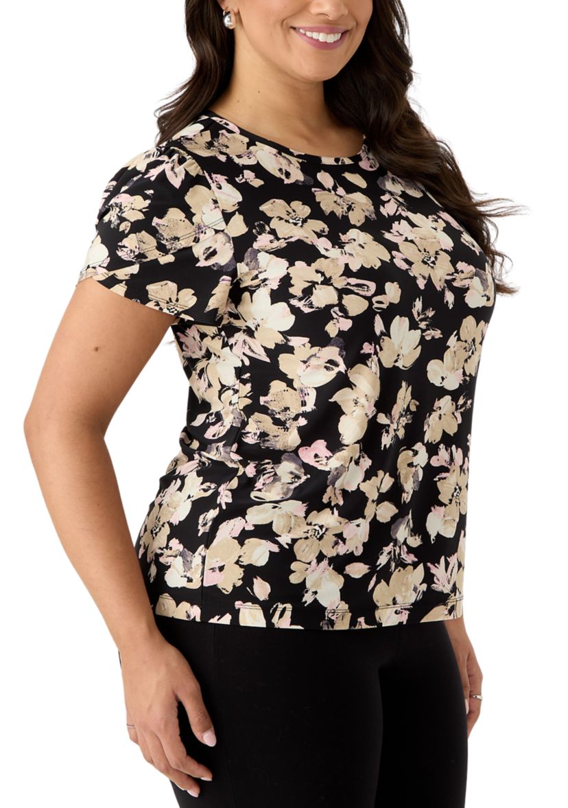 Womens Tulip Sleeves Floral Top 