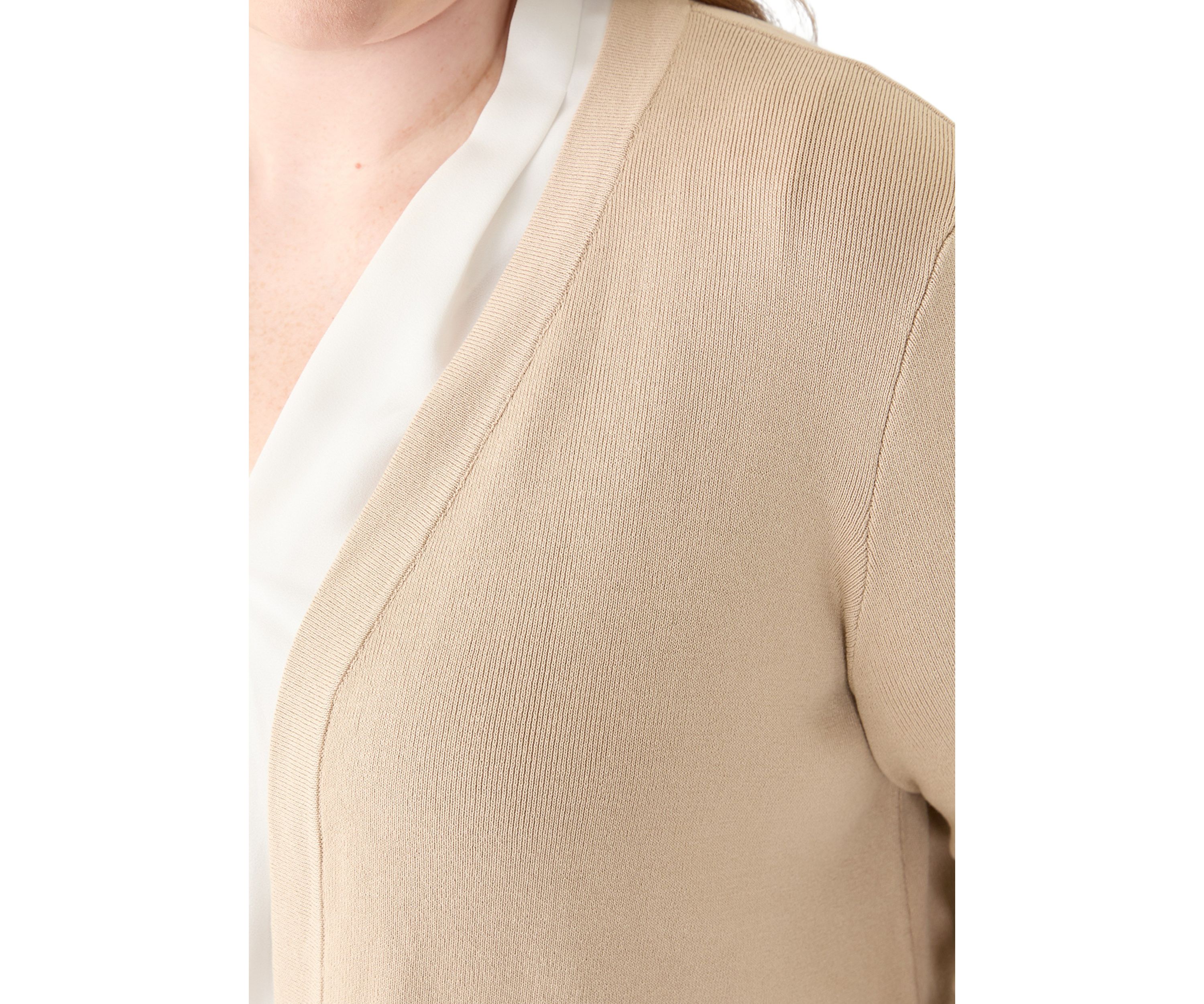 Plus Size Side Slit Open Front Cardigan 