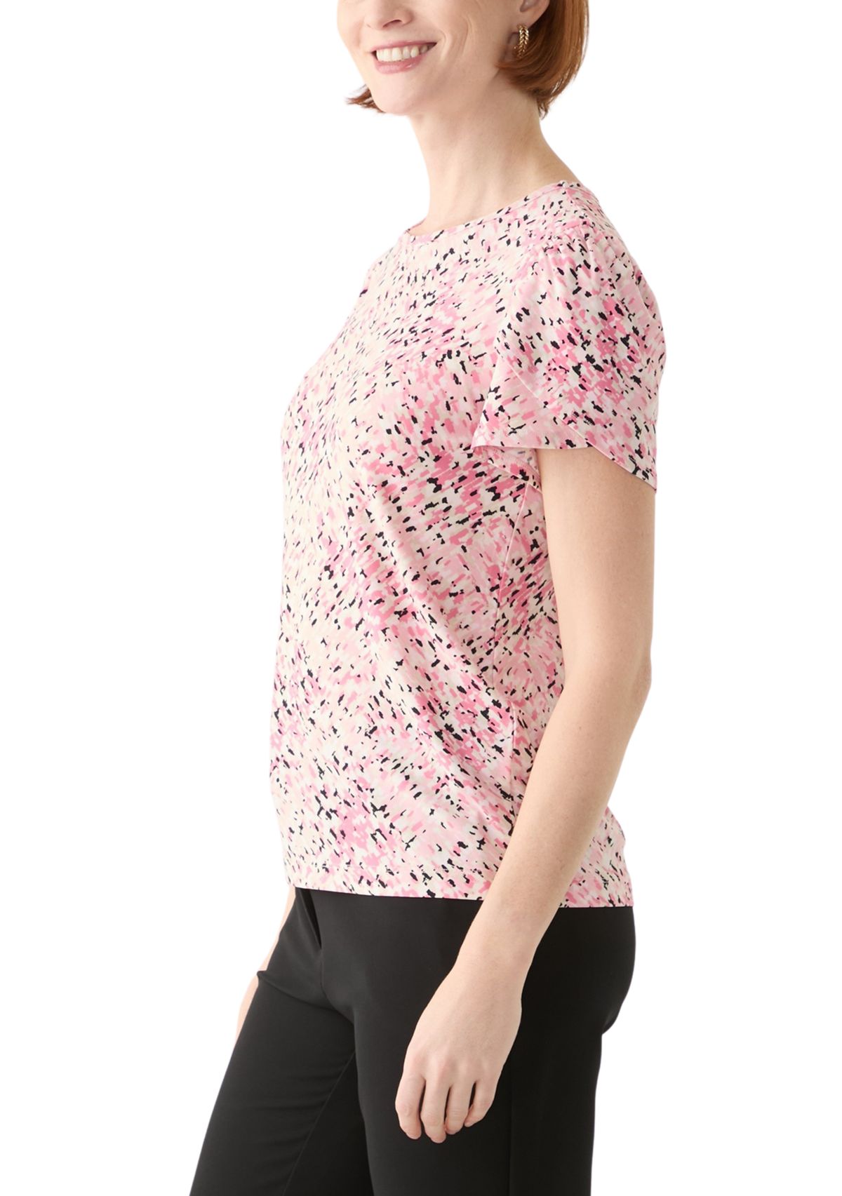 Womens Tulip Sleeve Printed Top