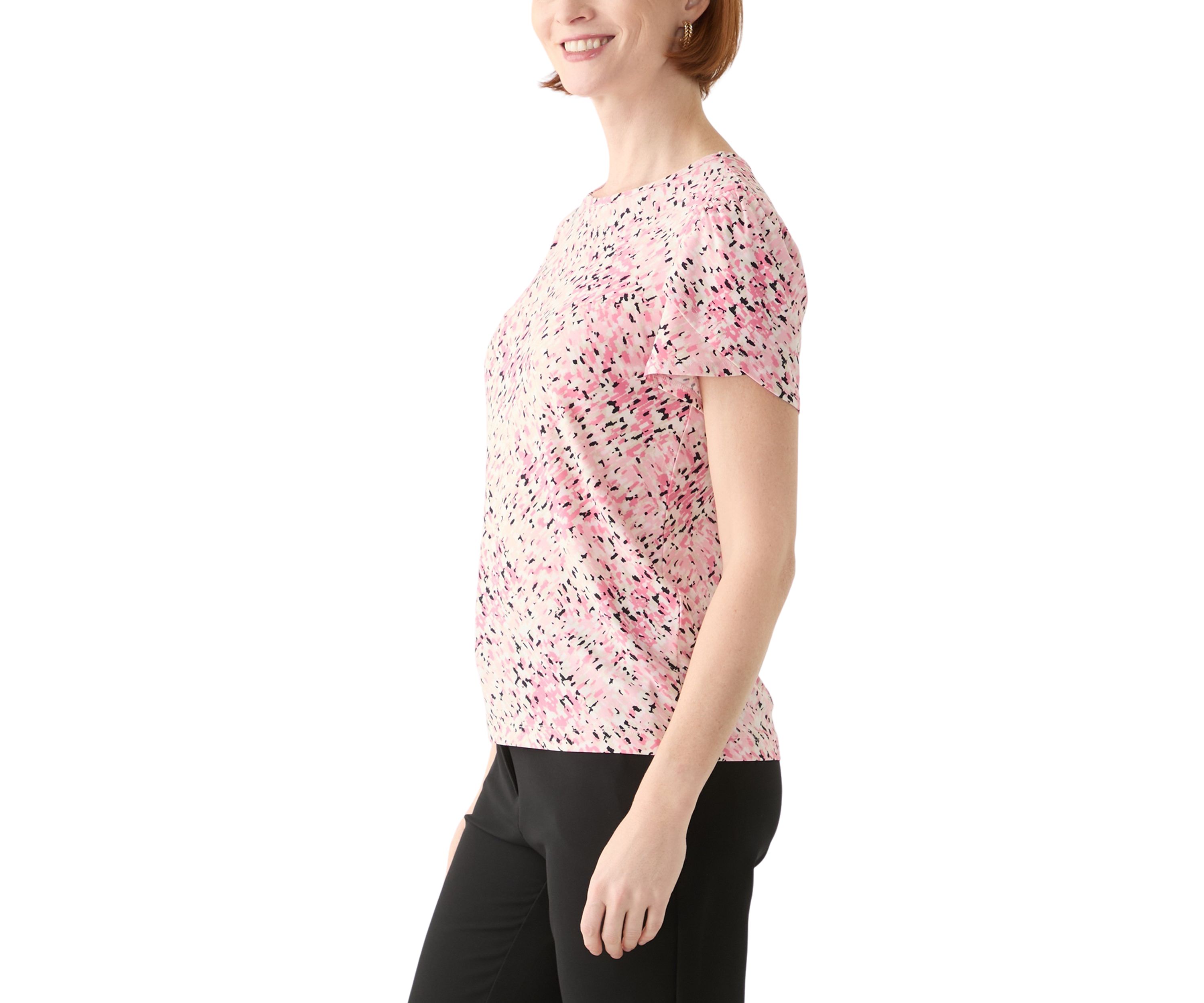 Womens Tulip Sleeve Printed Top