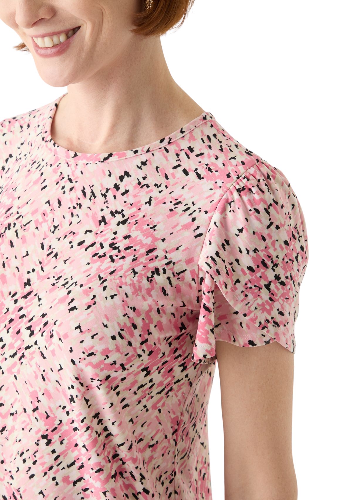 Womens Tulip Sleeve Printed Top