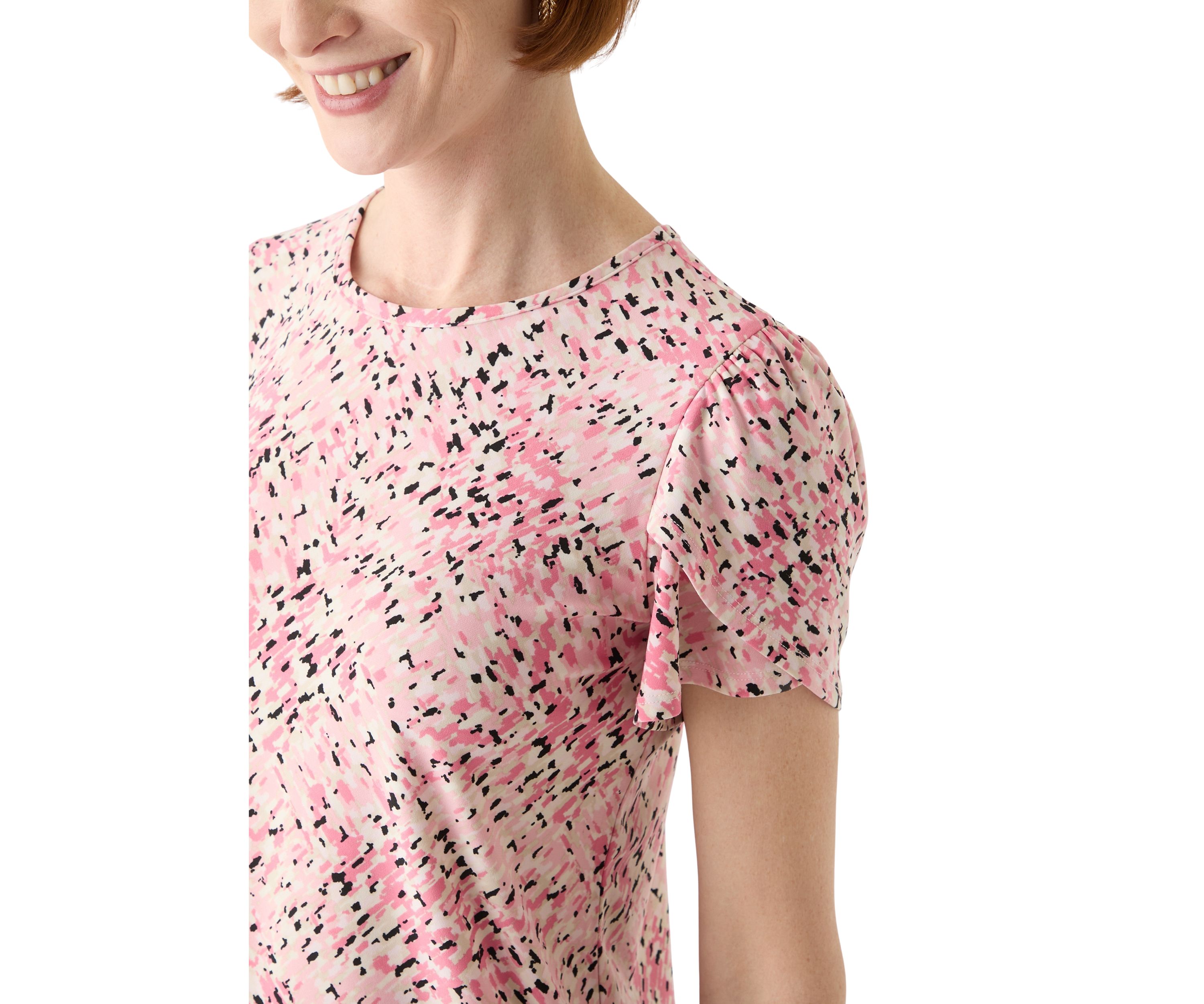 Womens Tulip Sleeve Printed Top