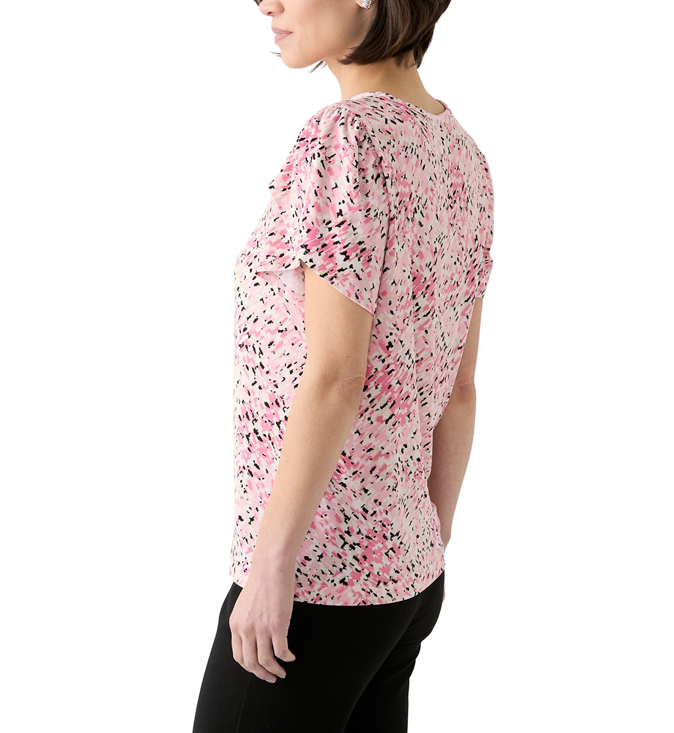 Petite Tulip Sleeve Floral Top 