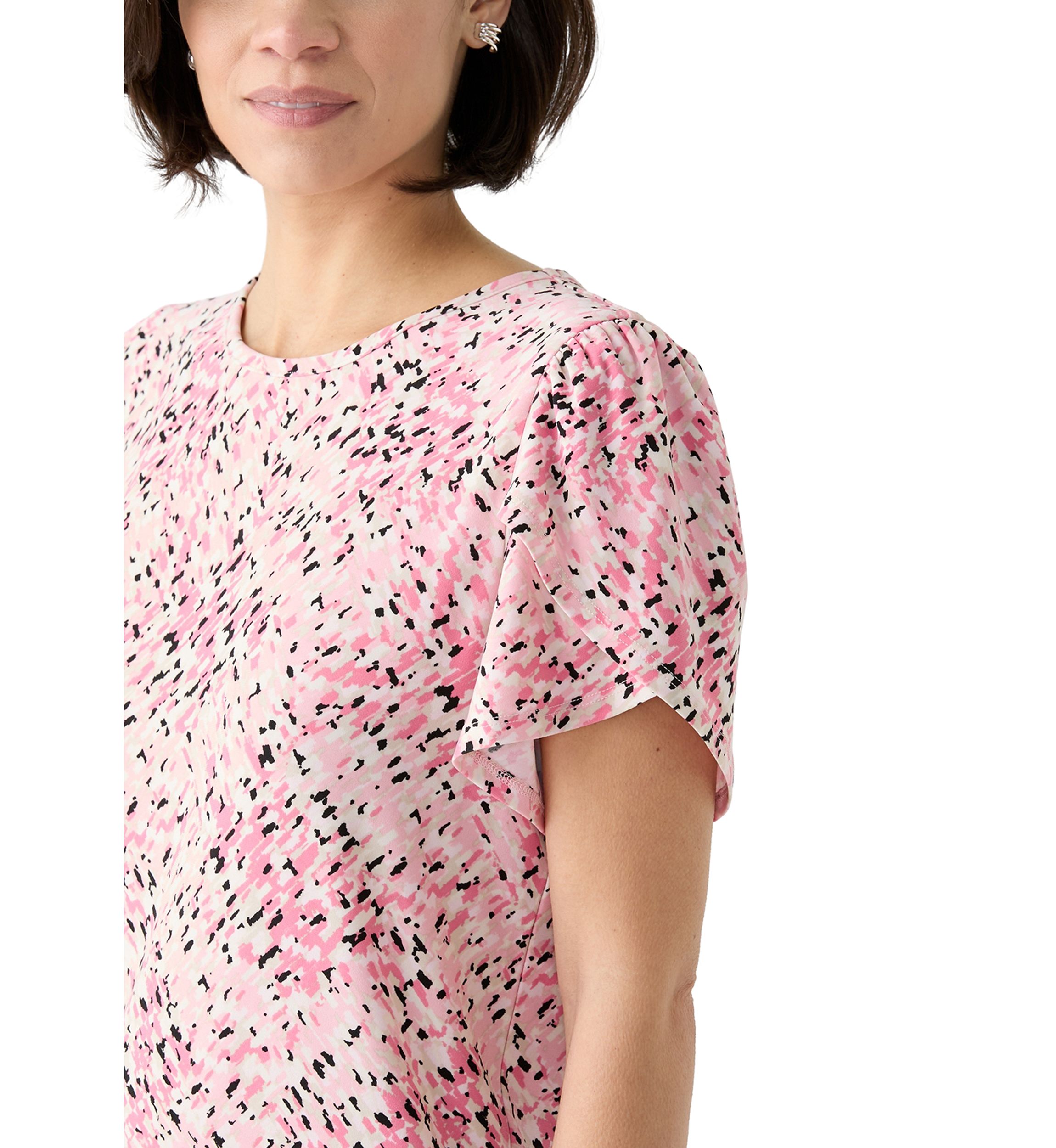Petite Tulip Sleeve Floral Top 