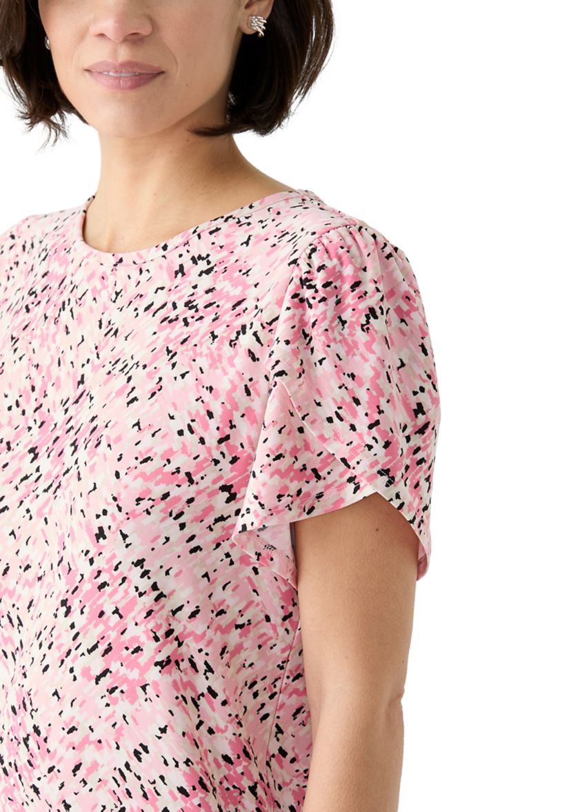 Petite Tulip Sleeve Floral Top 