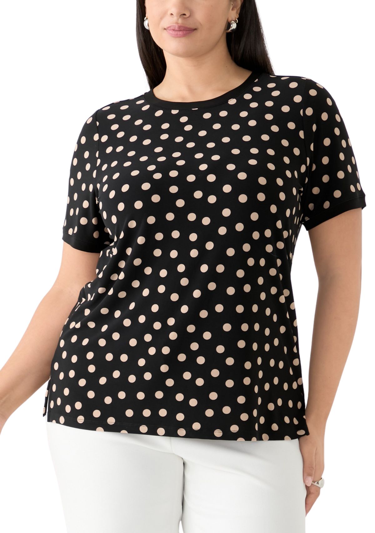 Plus Size Dot Printed T-Shirt