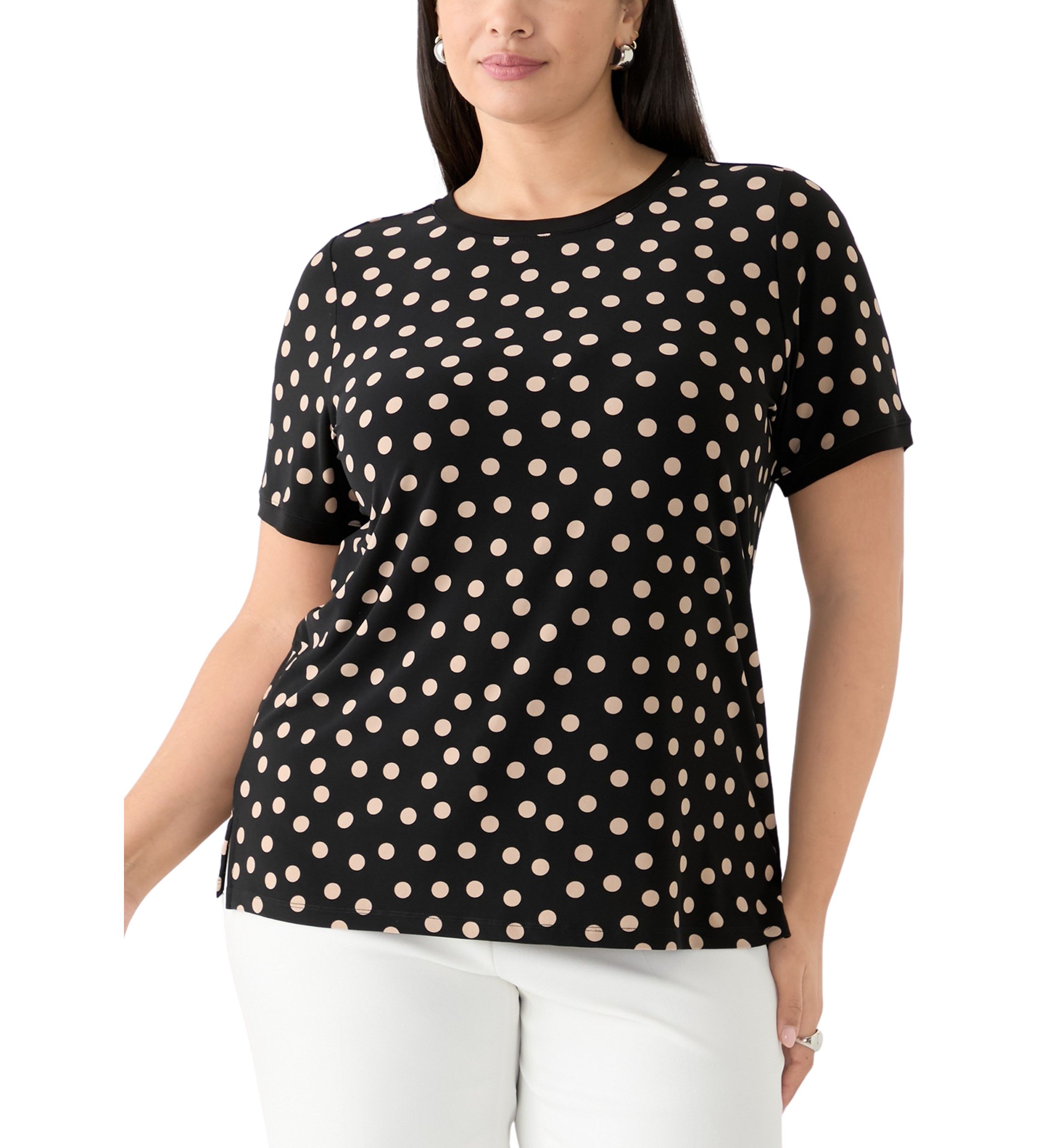 Plus Size Dot Printed T-Shirt