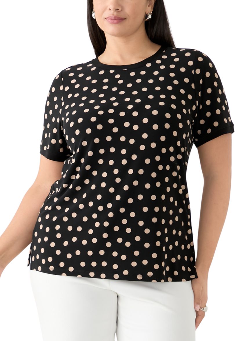 Plus Size Dot Printed T-Shirt