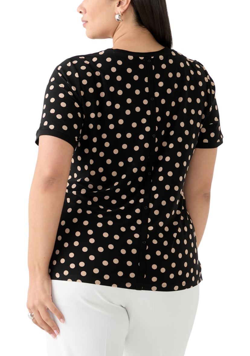 Plus Size Dot Printed T-Shirt