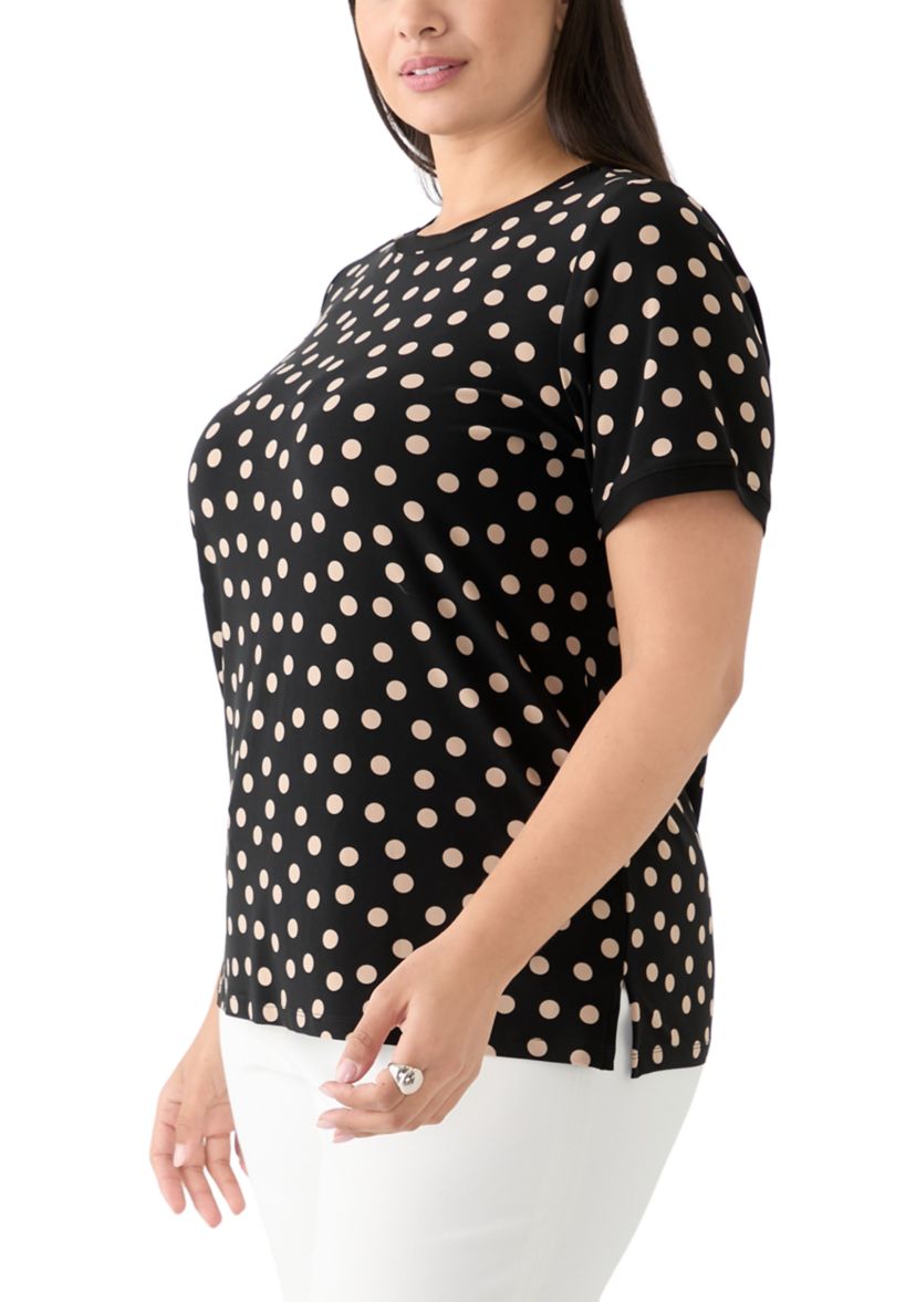 Plus Size Dot Printed T-Shirt