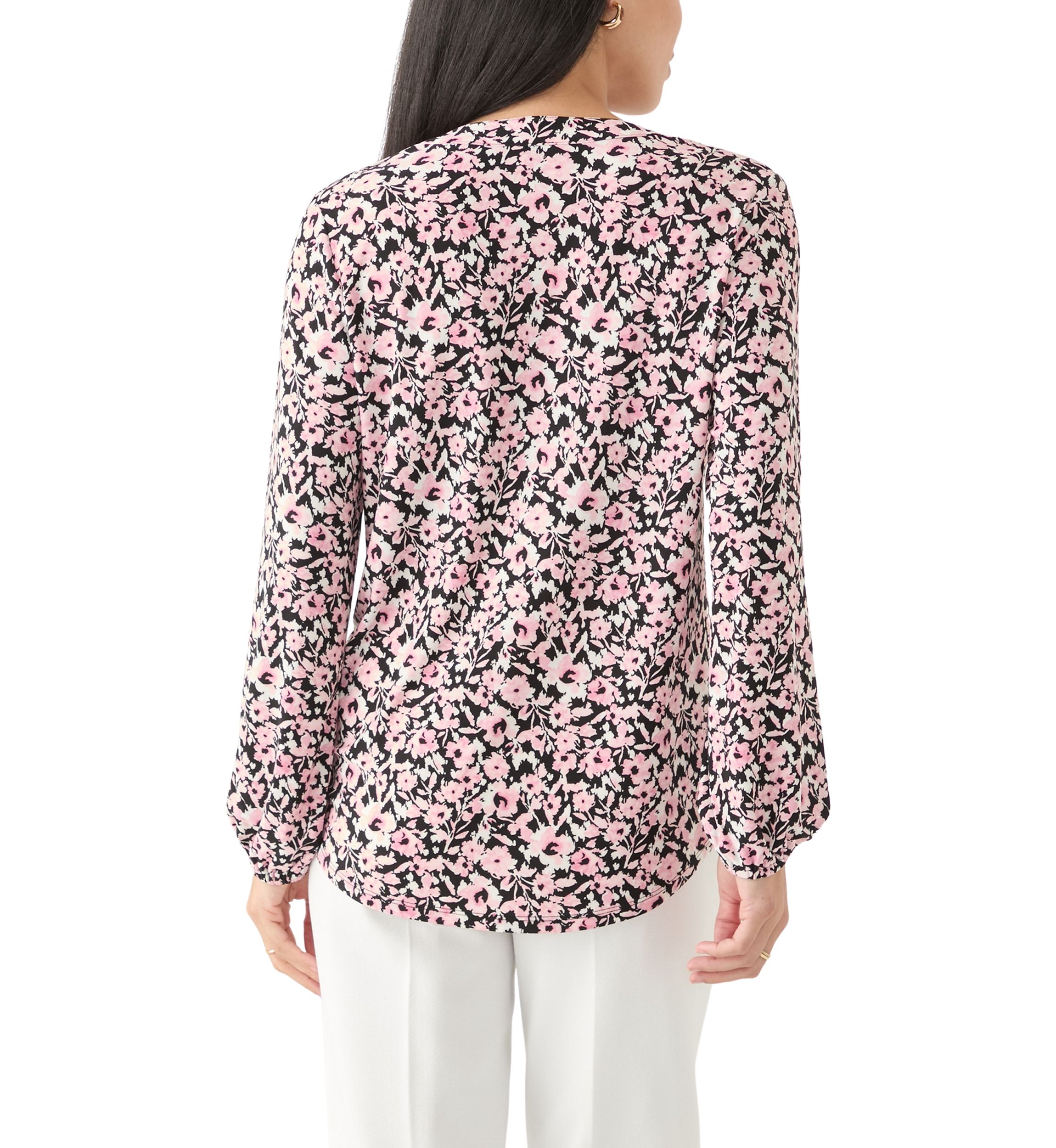 Petite Long Sleeve Knit Blouse