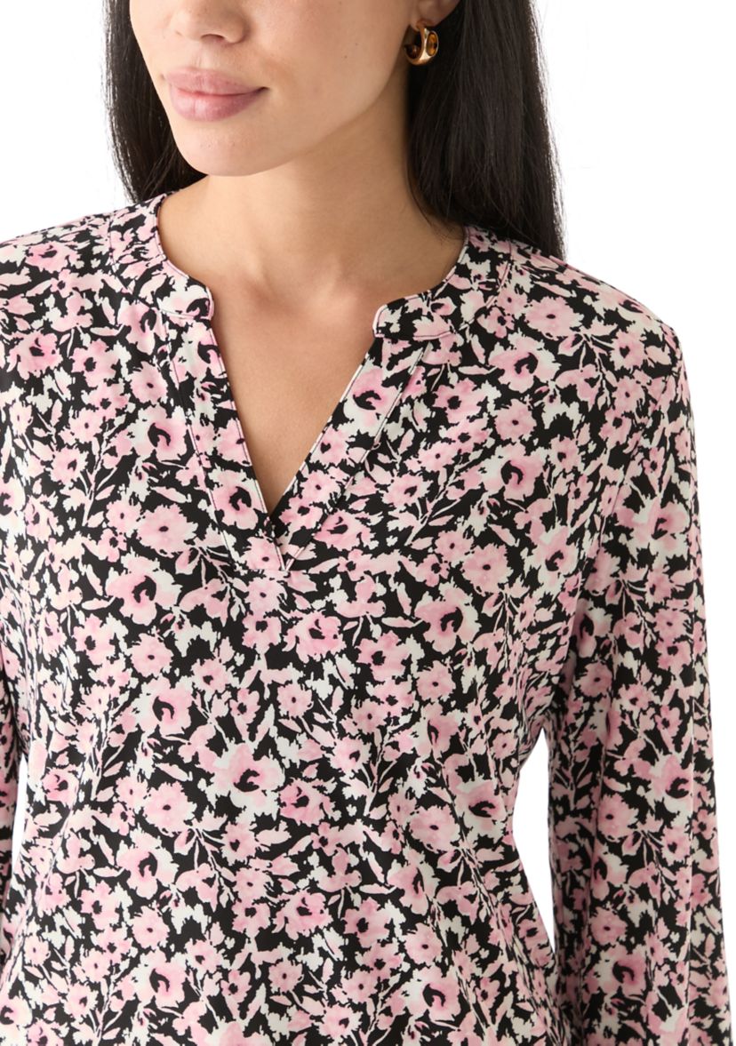 Petite Long Sleeve Knit Blouse