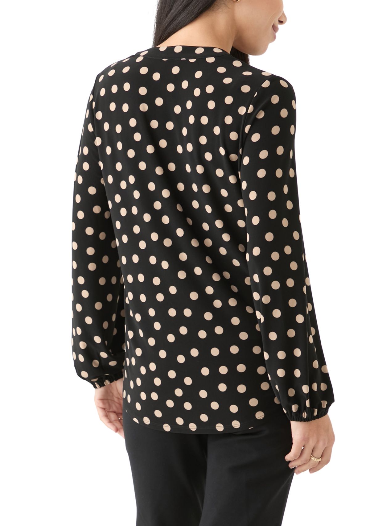 Petite Long Sleeve Knit Blouse