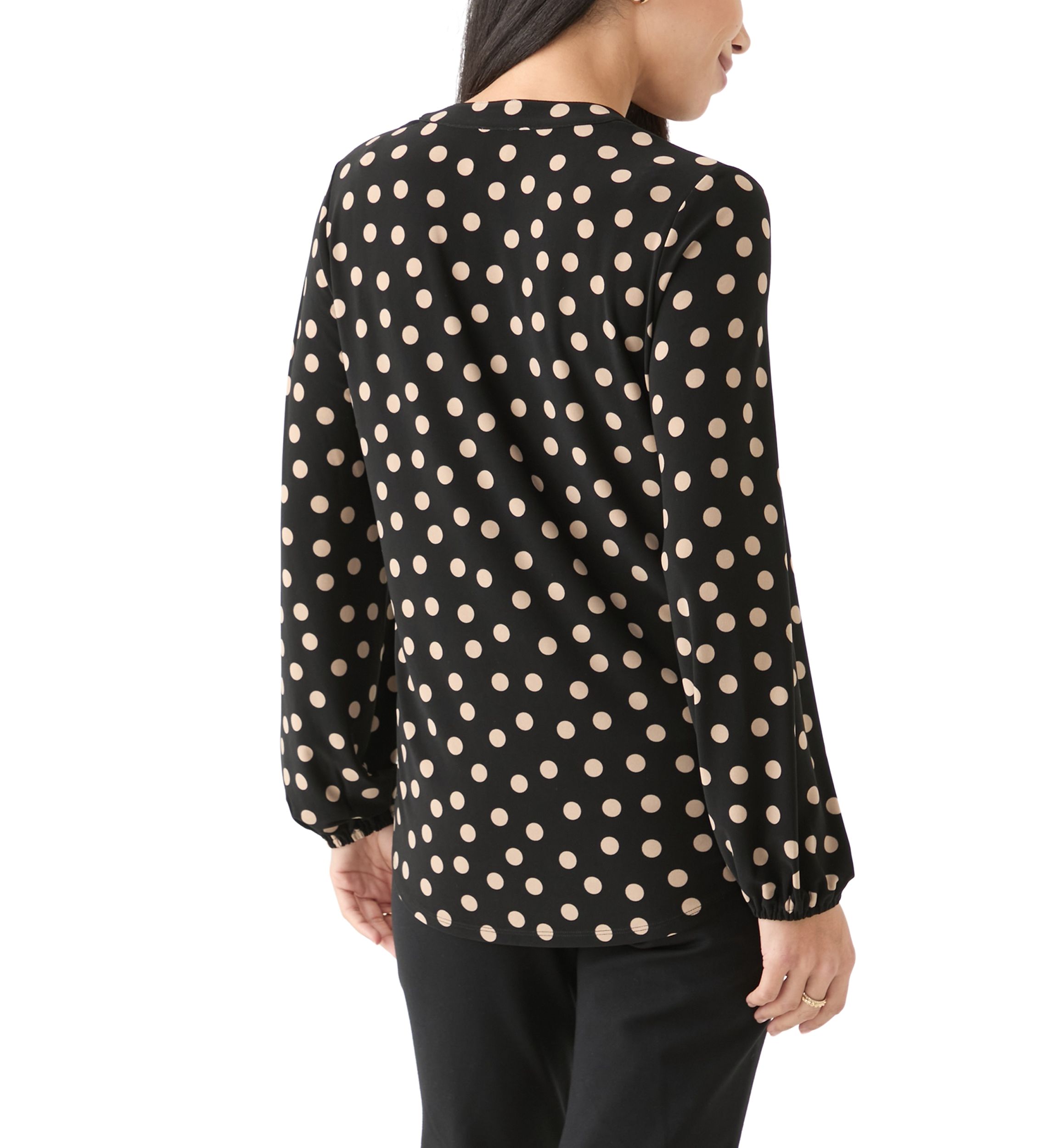 Petite Long Sleeve Knit Blouse