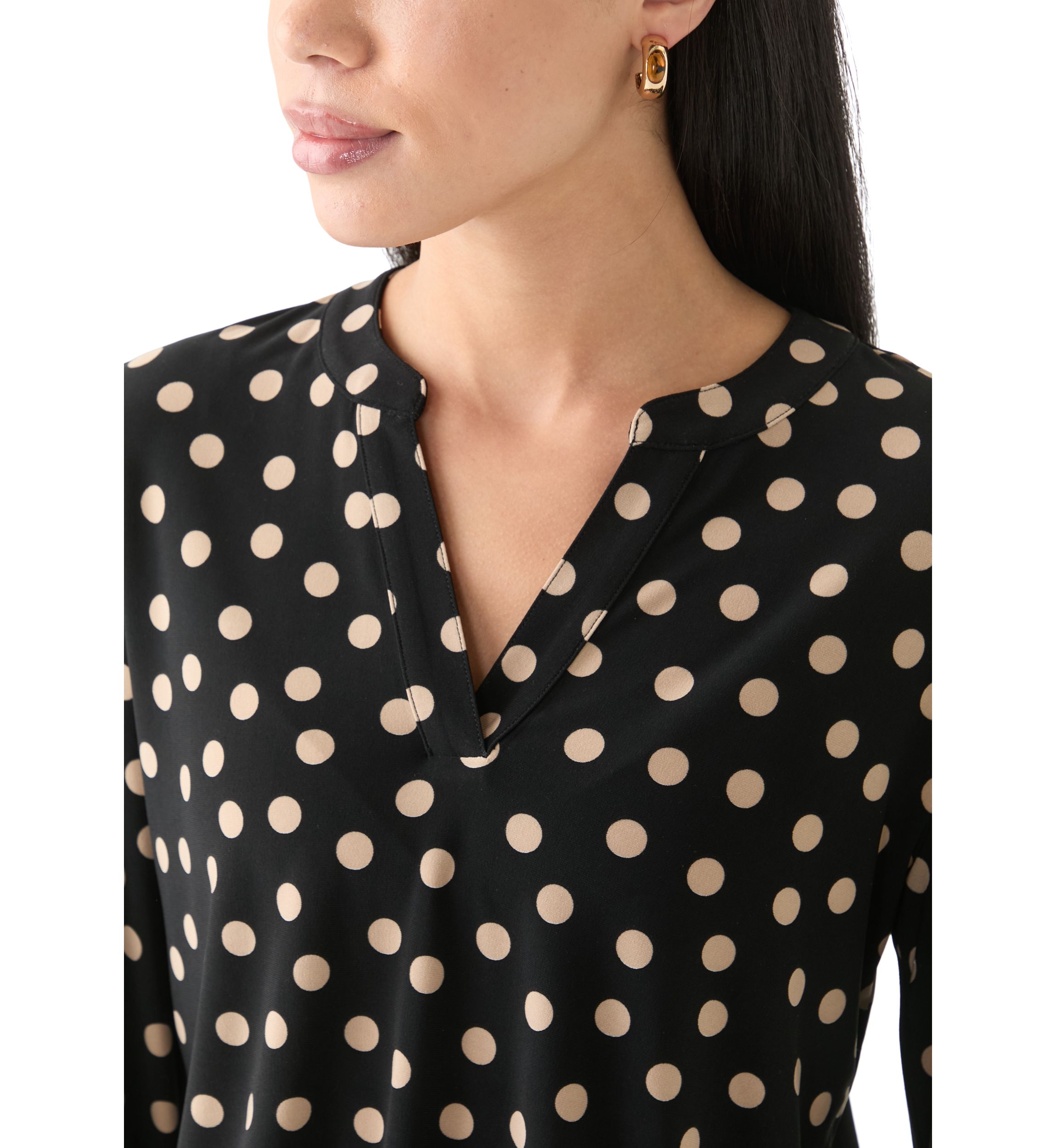 Petite Long Sleeve Knit Blouse