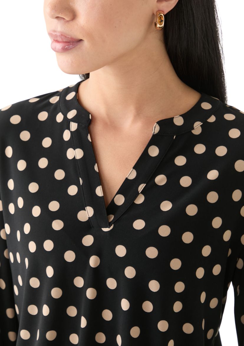 Petite Long Sleeve Knit Blouse