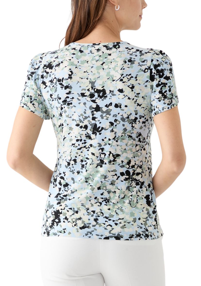 Womens Printed Tulip Sleeve Top