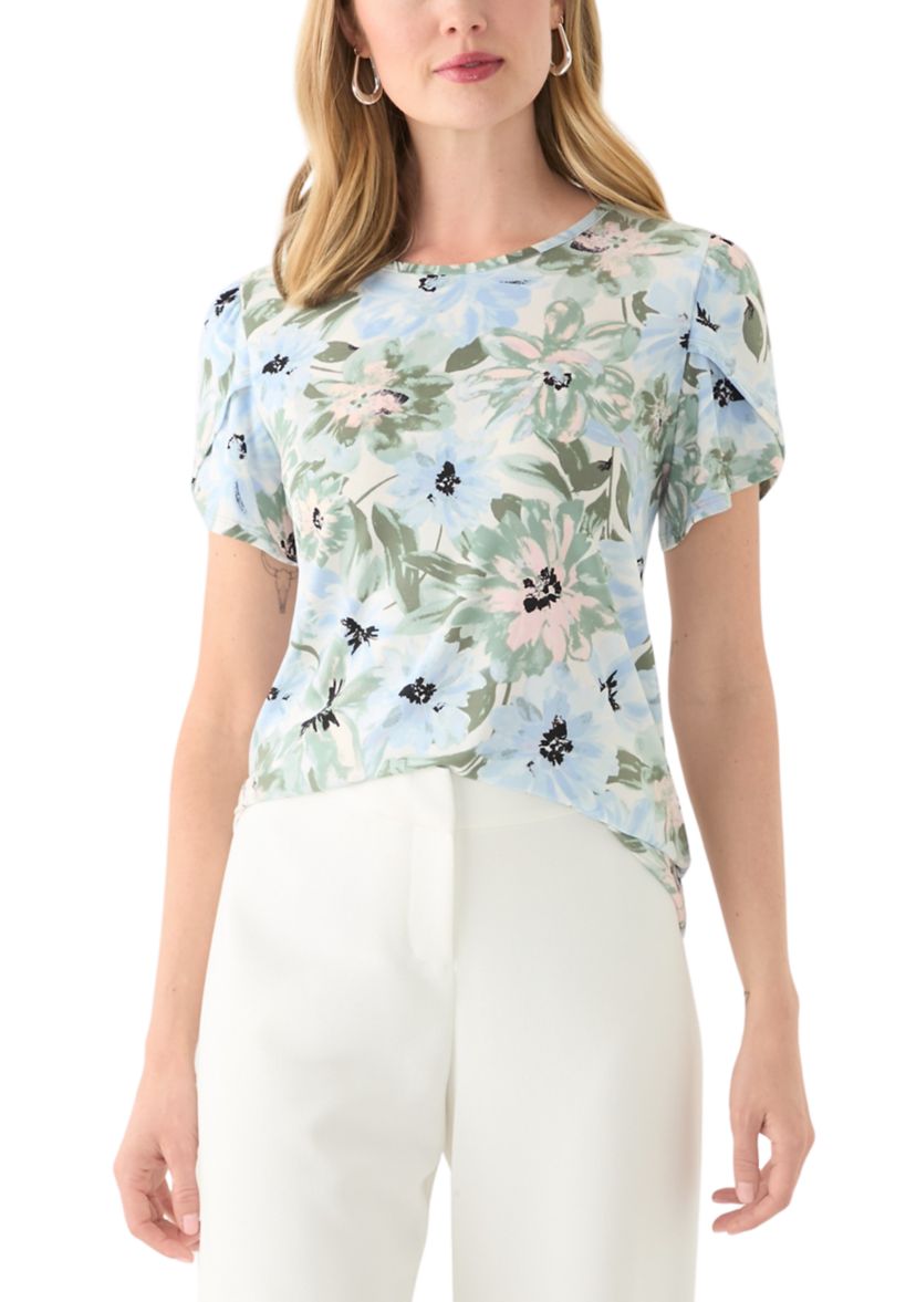 Petite Short Gathered Tulip Sleeve Top